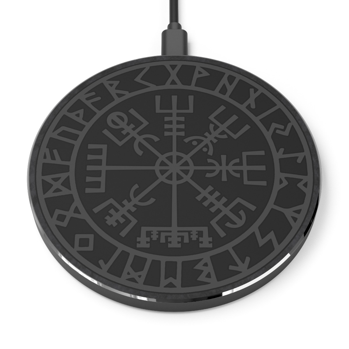Gray Runic Vegvisir Wireless Charger
