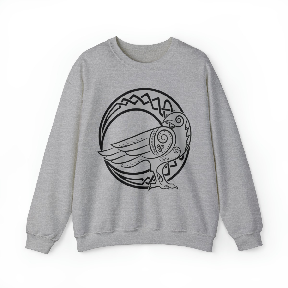 Gray Raven Crescent Moon Unisex Heavy Blend™ Crewneck Sweatshirt