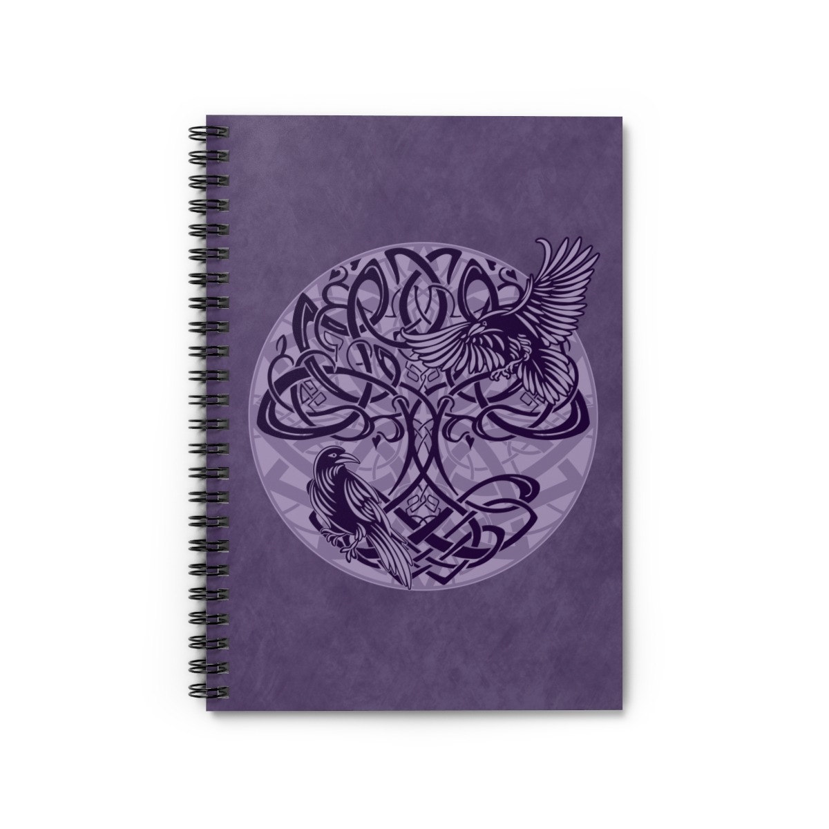 Purple Yggdrasil Ravens Ruled Line Spiral Notebook