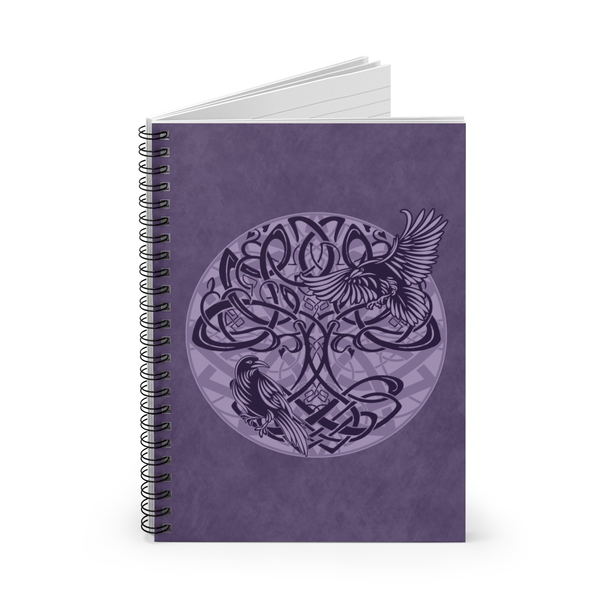Purple Yggdrasil Ravens Ruled Line Spiral Notebook