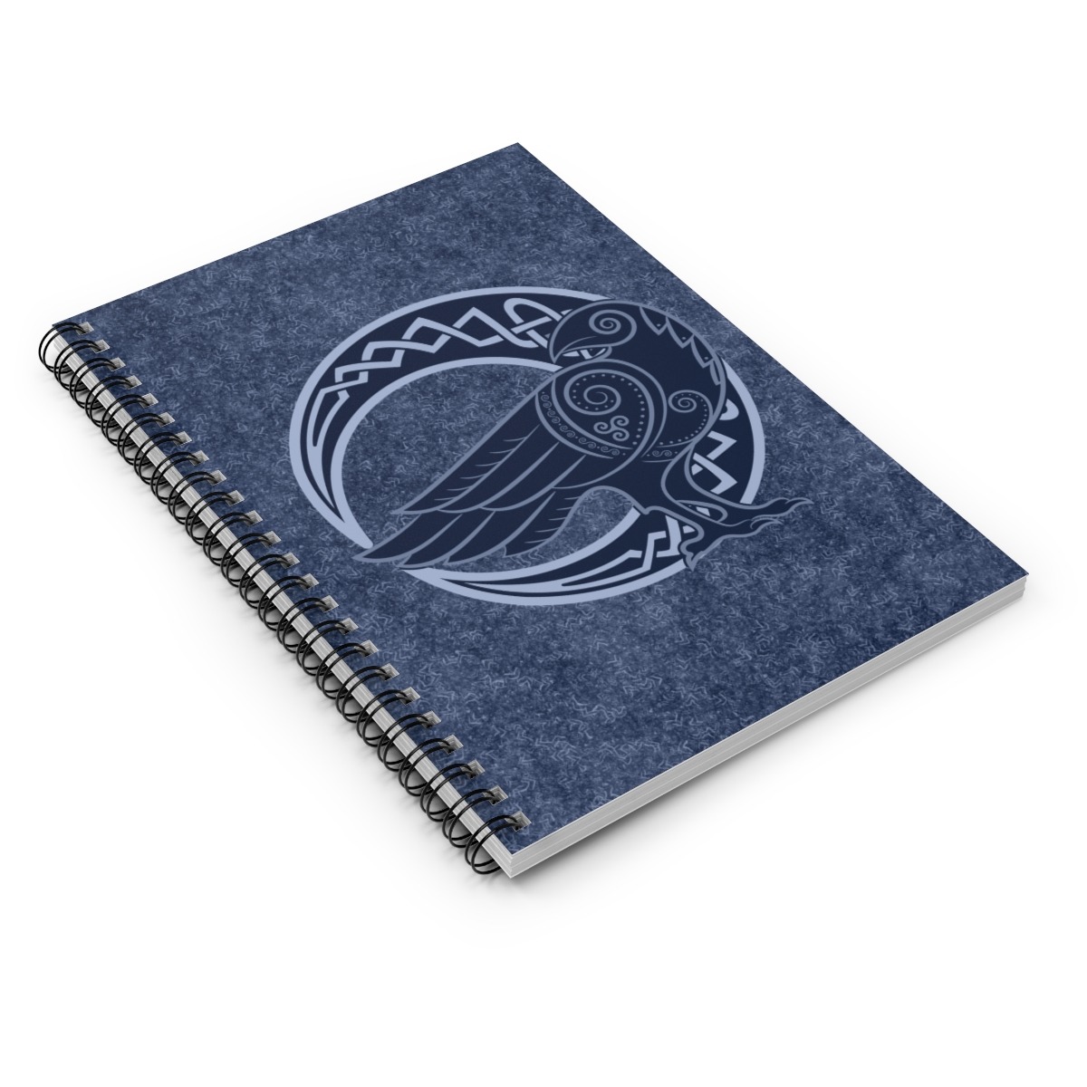 Blue Raven Crescent Moon Spiral Notebook