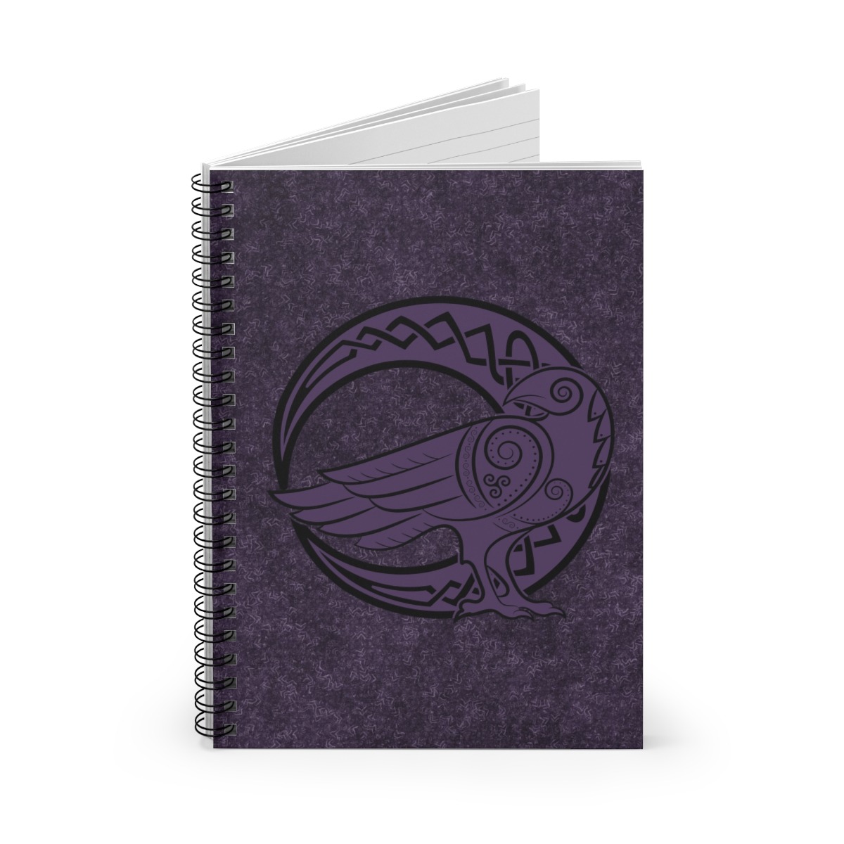 Purple Raven Crescent Moon Spiral Notebook
