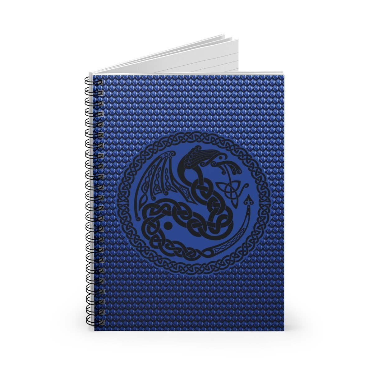 Blue Celtic Dragon Ruled Line Spiral Notebook