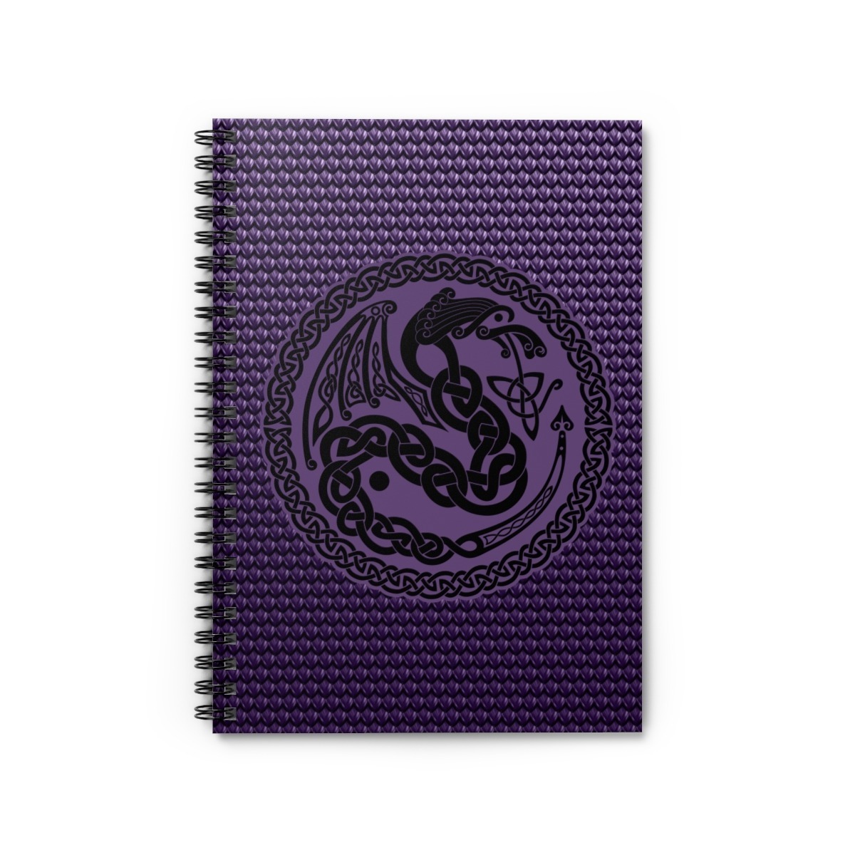 Purple Celtic Dragon Ruled Line Spiral Notebook