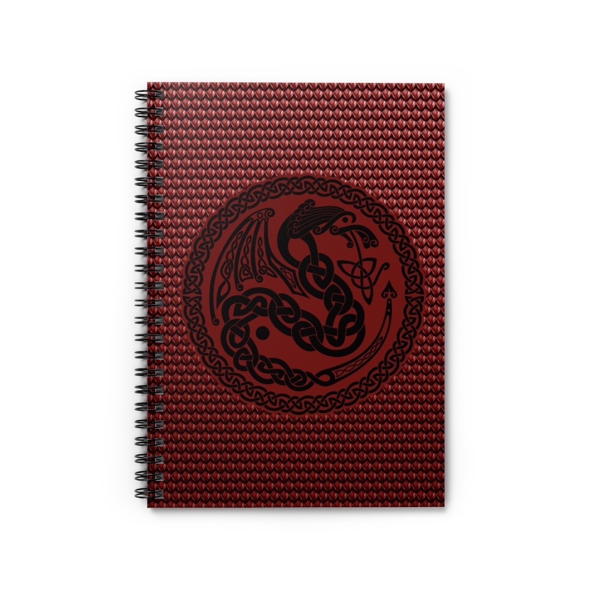 Red Celtic Dragon Ruled Line Spiral Notebook