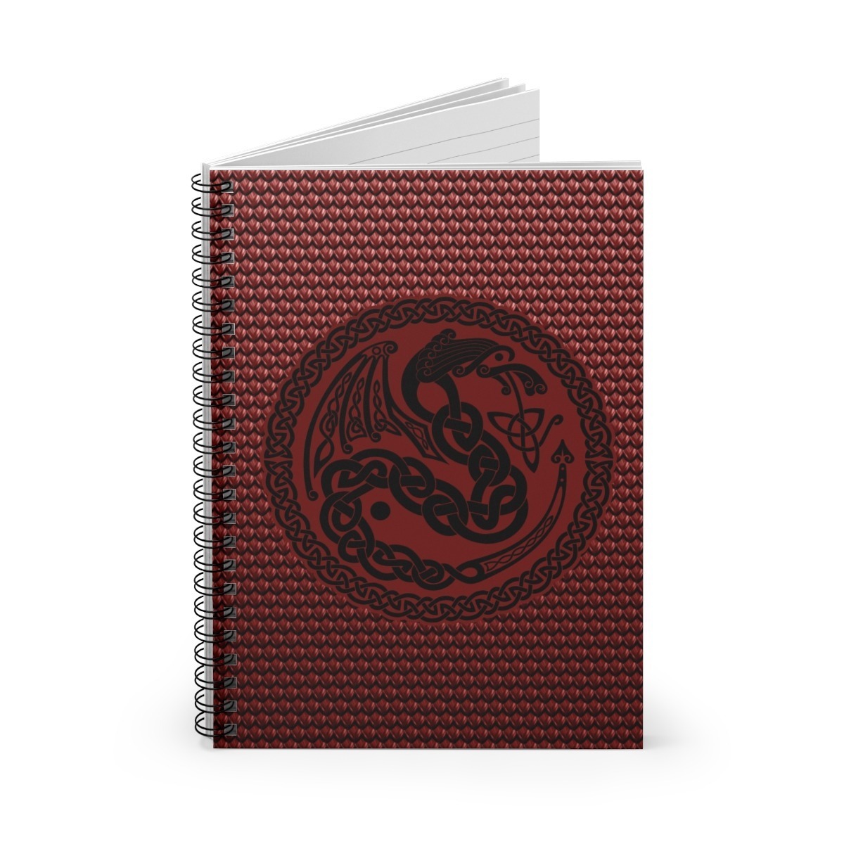 Red Celtic Dragon Spiral Notebook