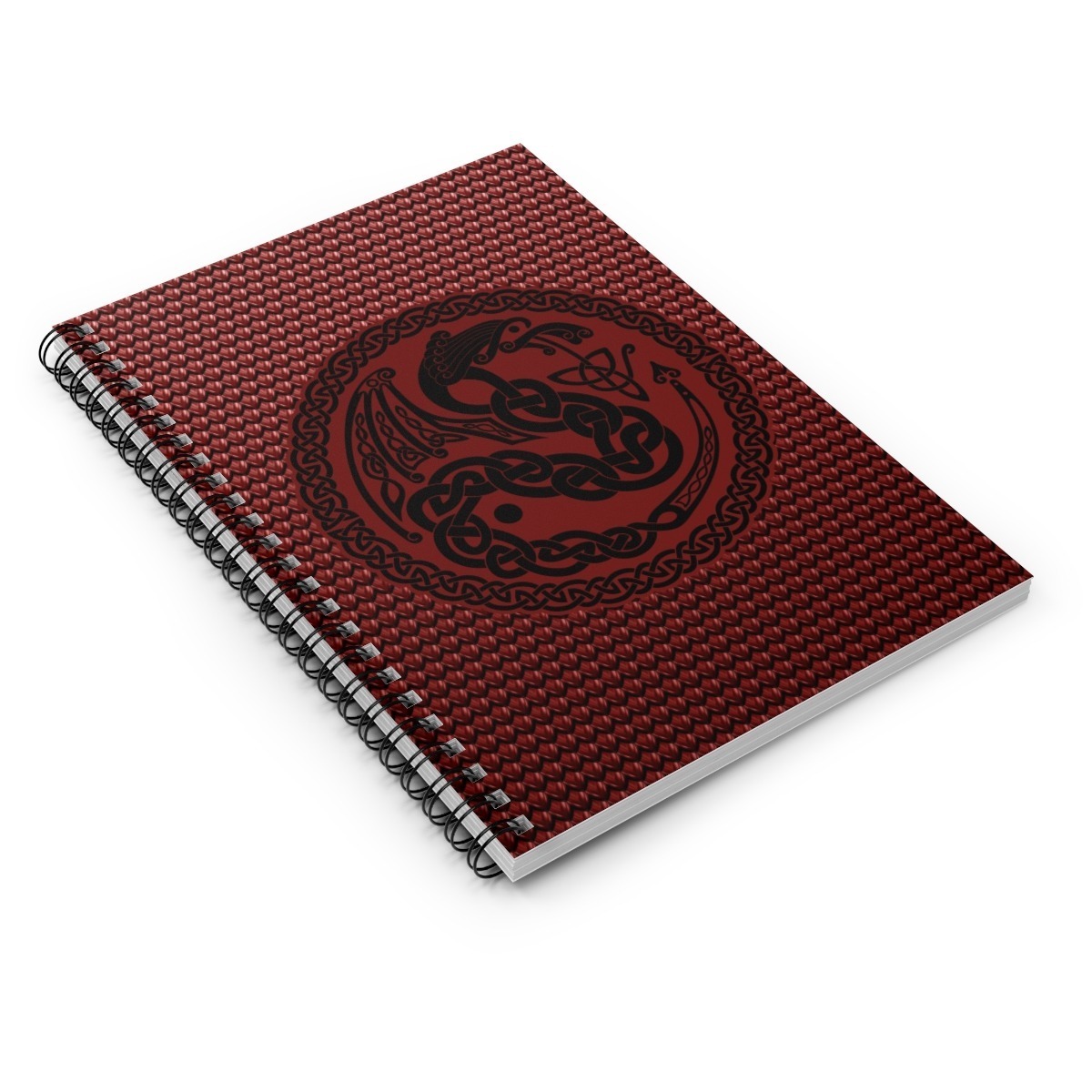 Red Celtic Dragon Ruled Line Spiral Notebook