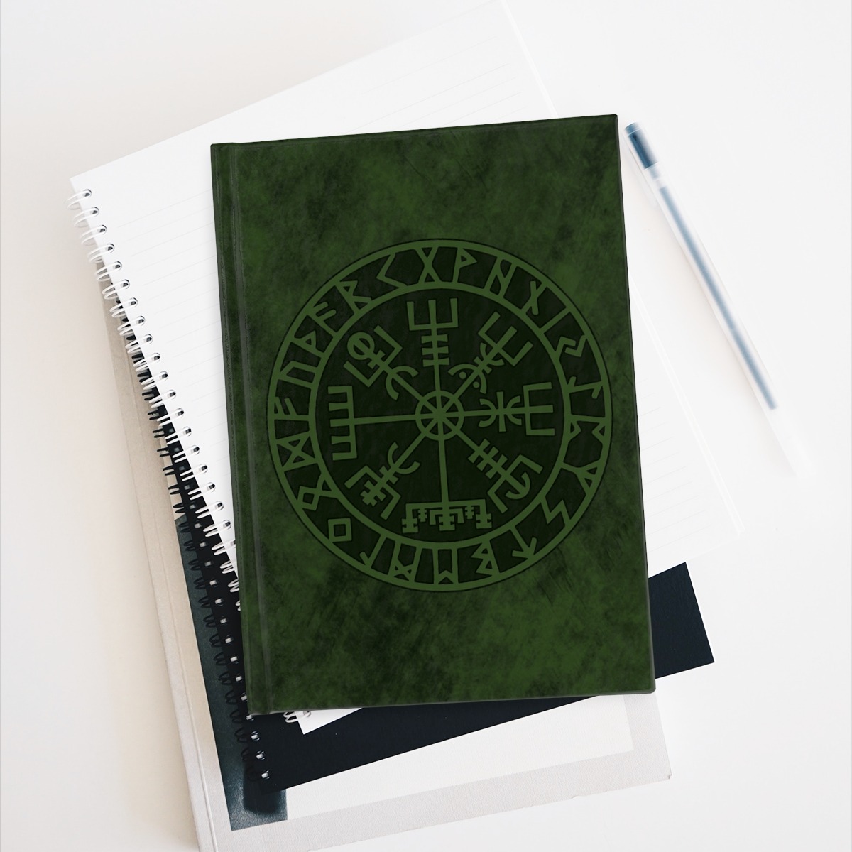 Green Runic Vegvisir Journal