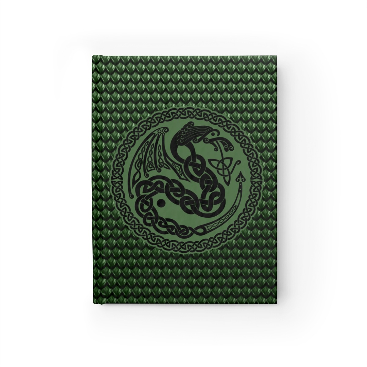 Green Celtic Dragon Ruled Line Hardcover Journal