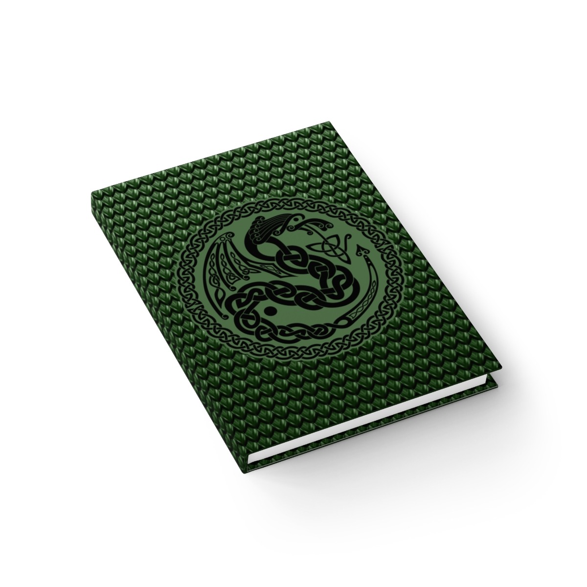 Green Celtic Dragon Ruled Line Hardcover Journal