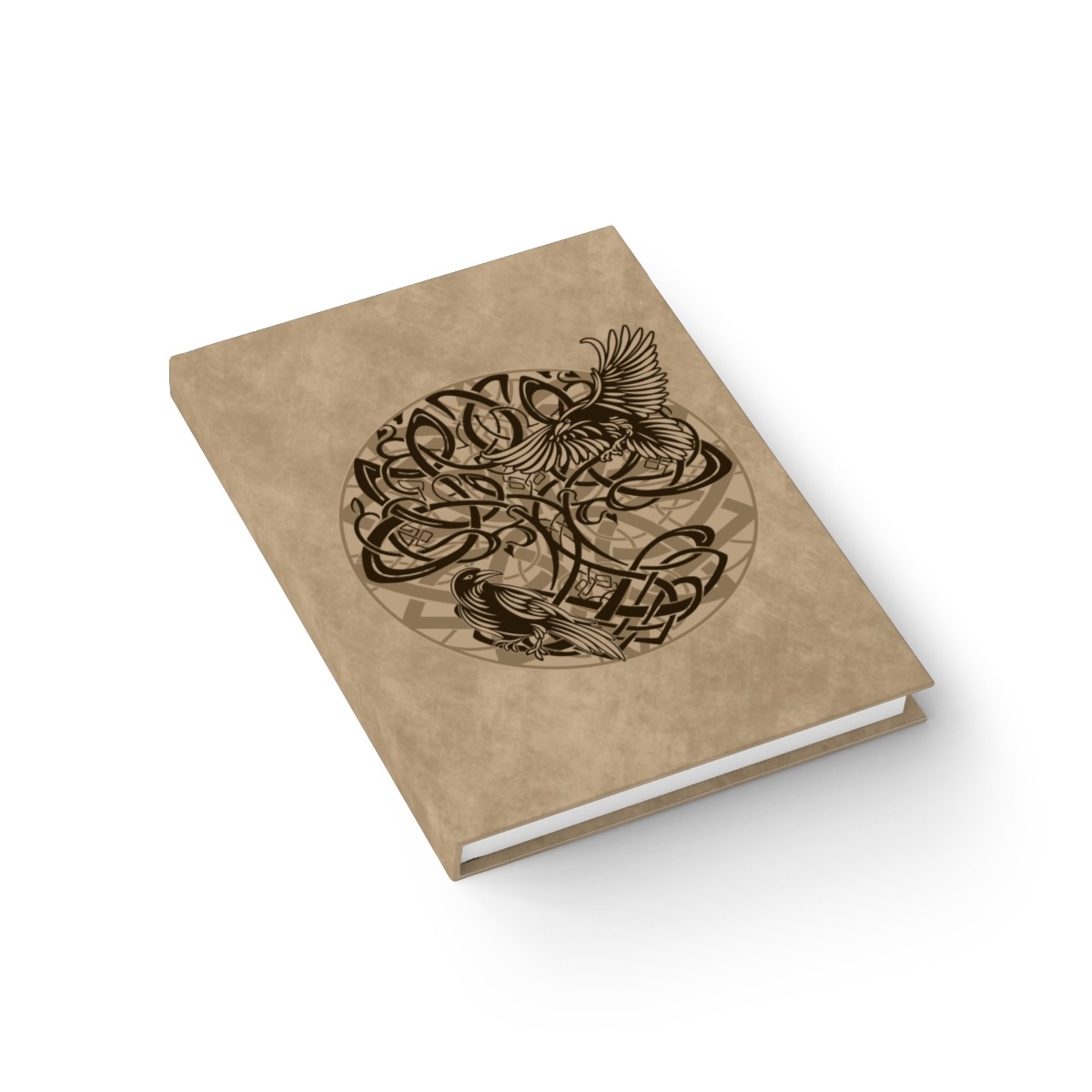 Gold Yggdrasil Ravens Ruled Line Hardcover Journal