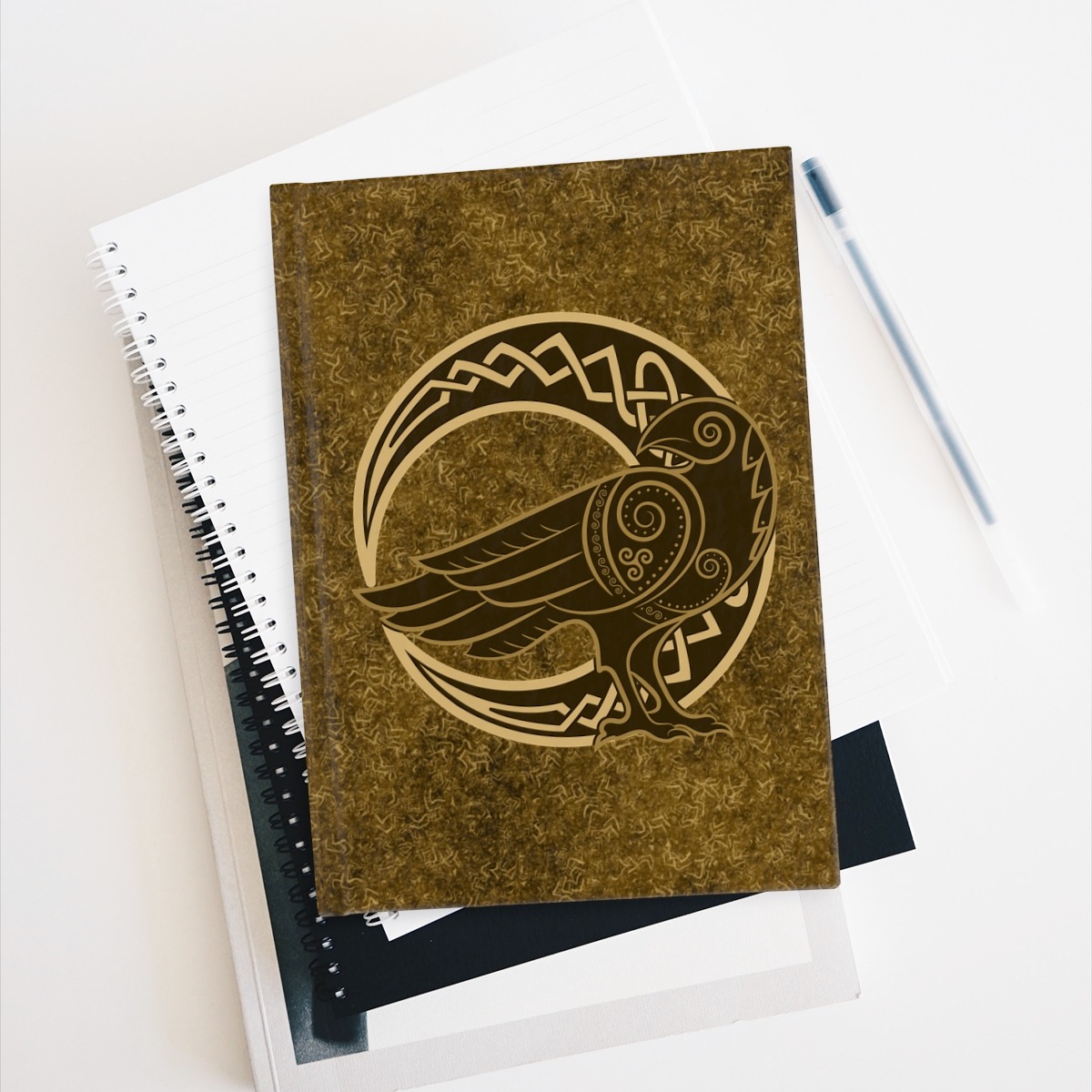 Gold Raven Crescent Moon Journal