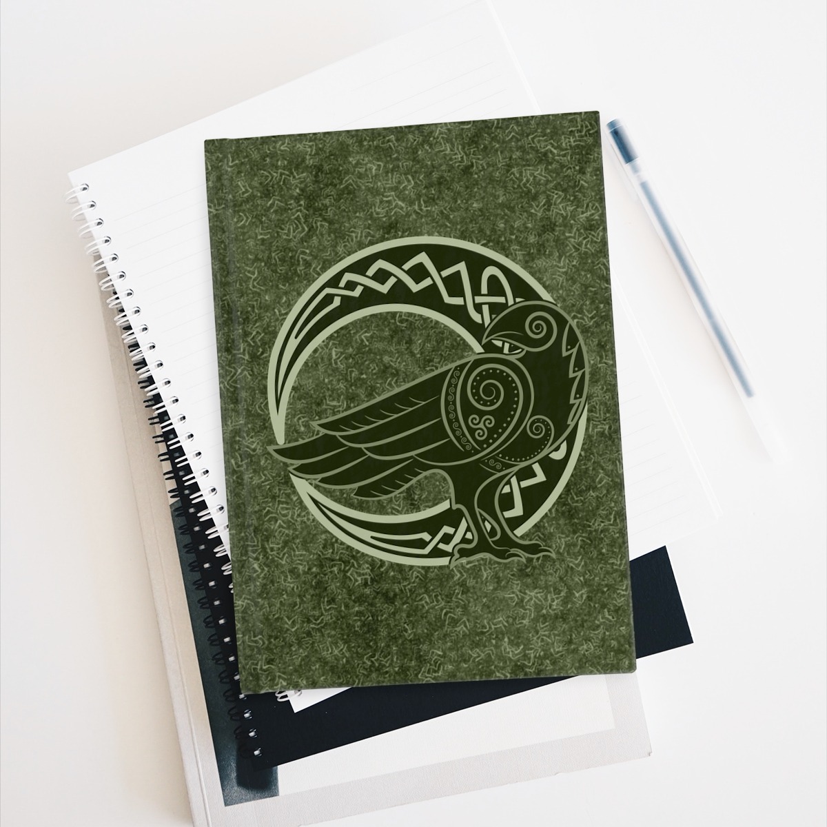 Green Raven Crescent Moon Journal