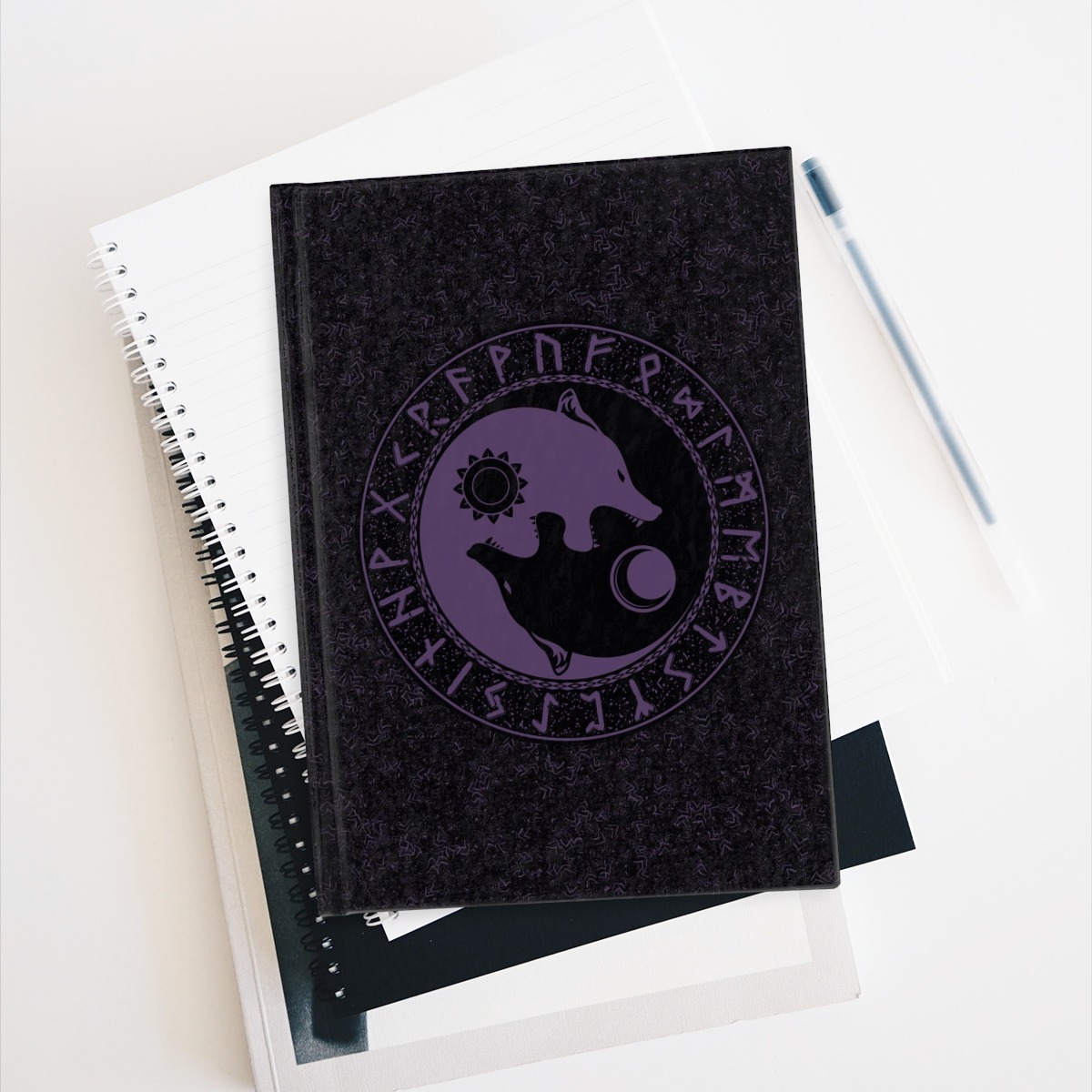 Purple Runic Wolves Yin-Yang Journal