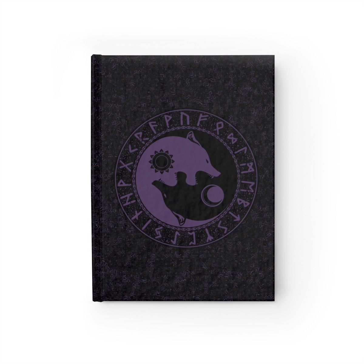 Purple Runic Wolves Yin-yang Journal – Ruled Line