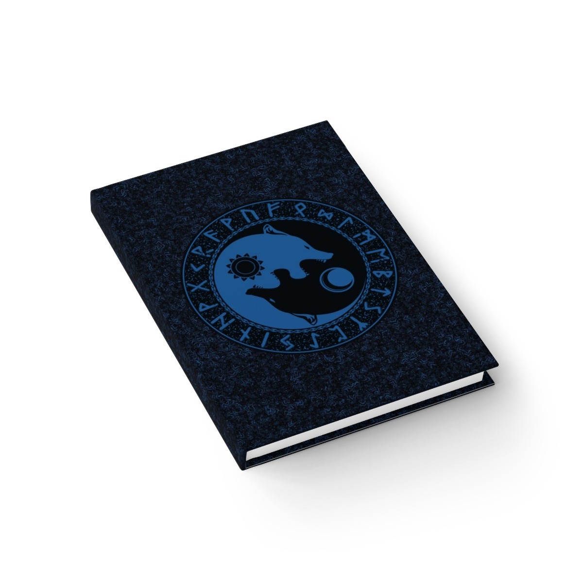 Royal Blue Runic Wolves Yin-yang Journal – Ruled Line