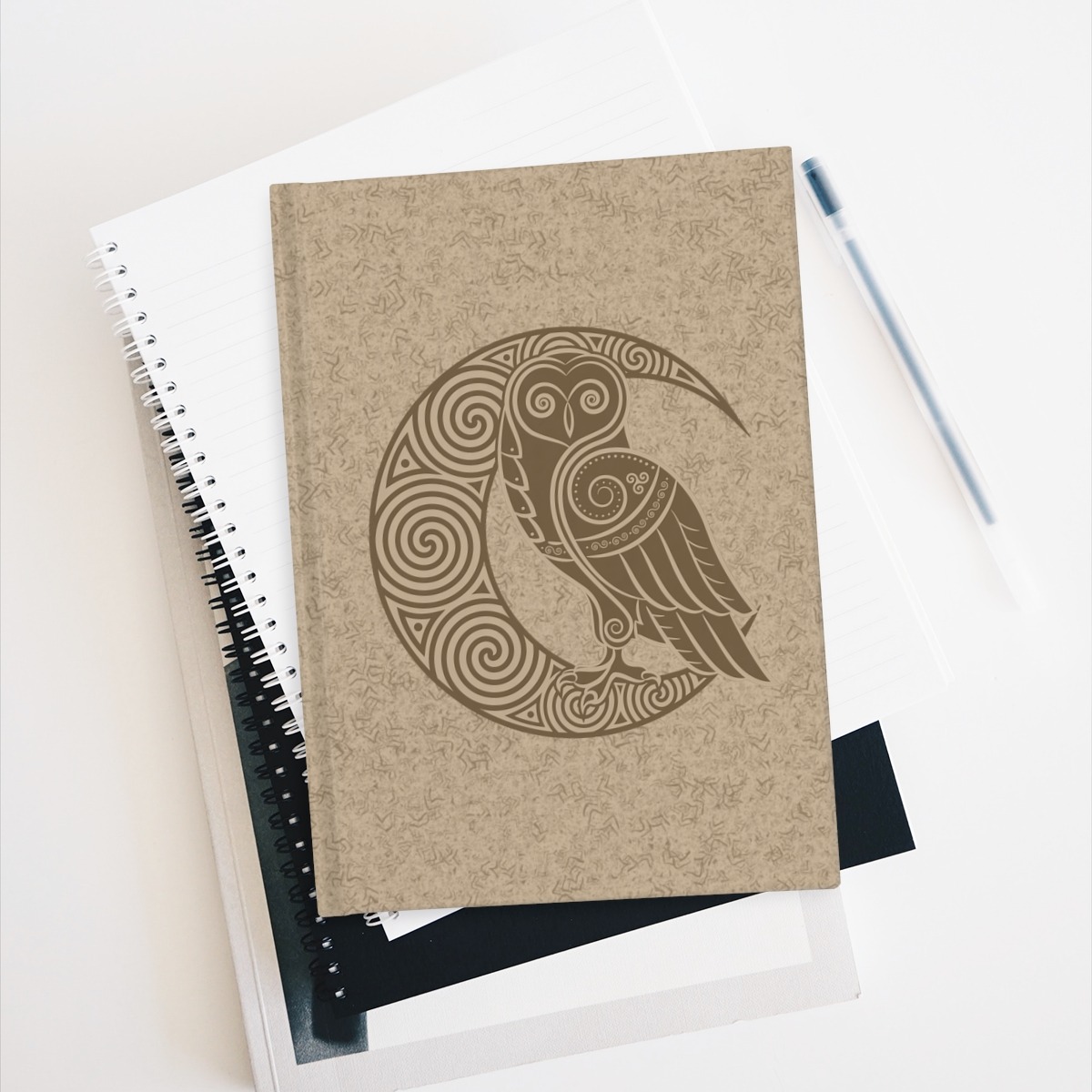 Gold Owl Crescent Moon Journal