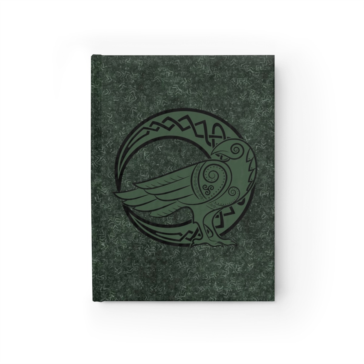Forest Green Raven Crescent Moon Journal – Ruled Line
