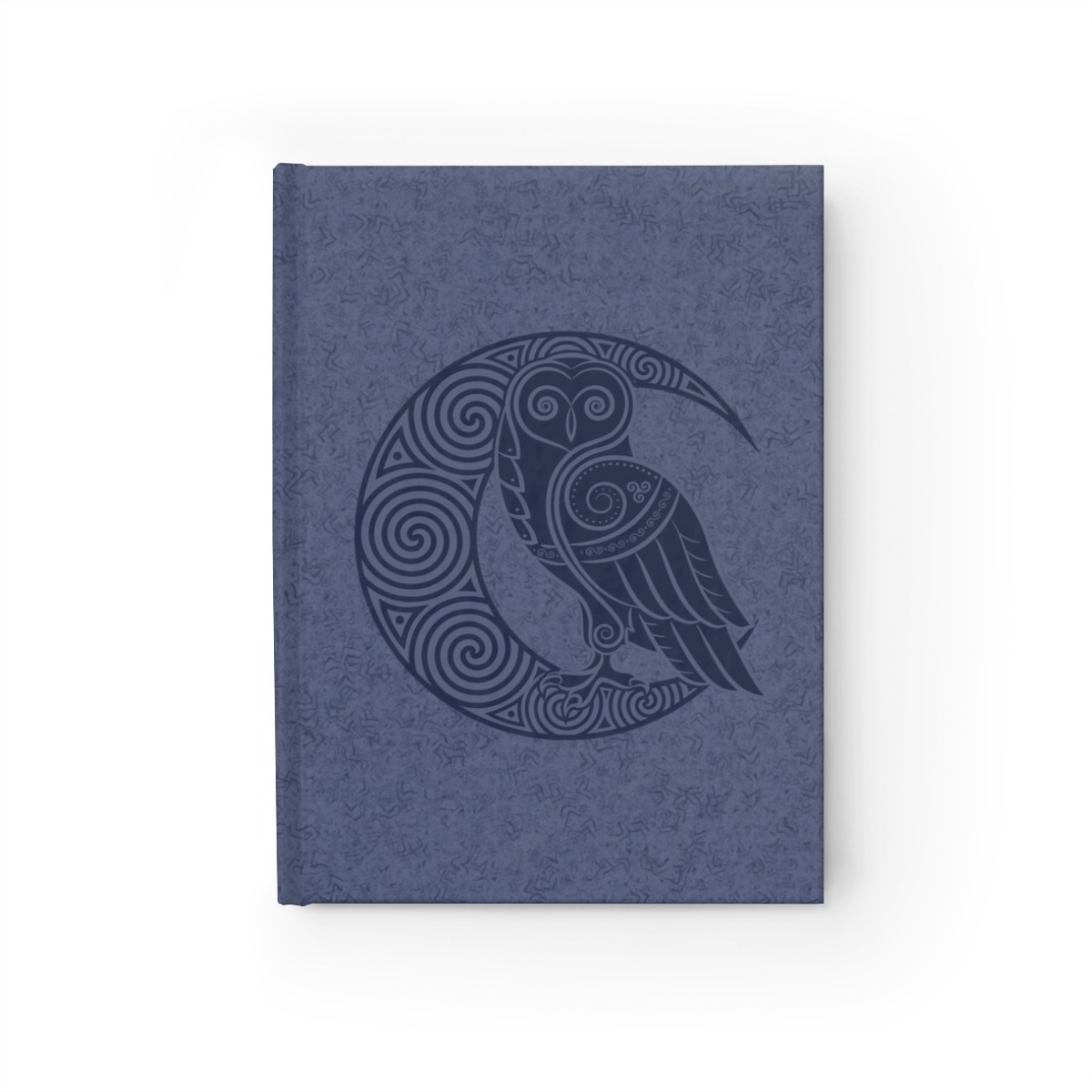 Blue Celtic Owl Moon Ruled Line Hardcover Journal