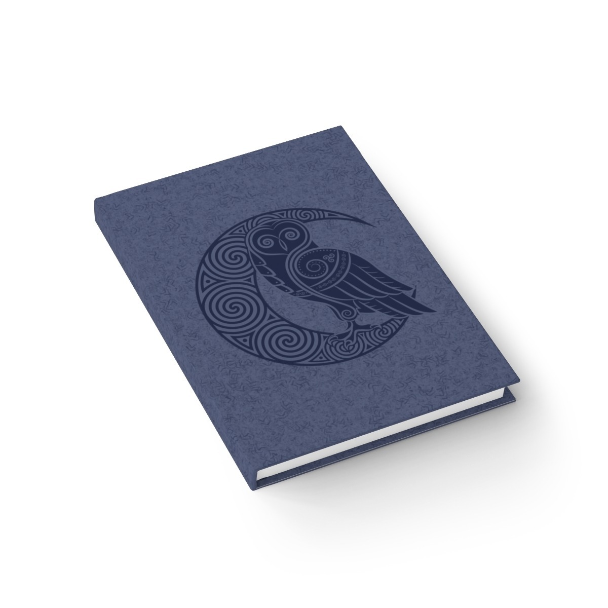Blue Celtic Owl Moon Ruled Line Hardcover Journal