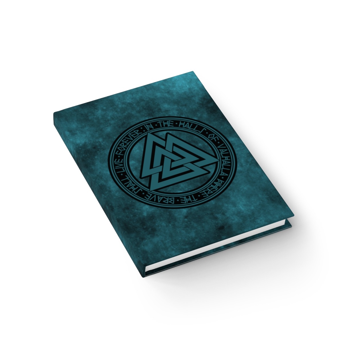 Aqua Valknut Ruled Line Hardcover Journal