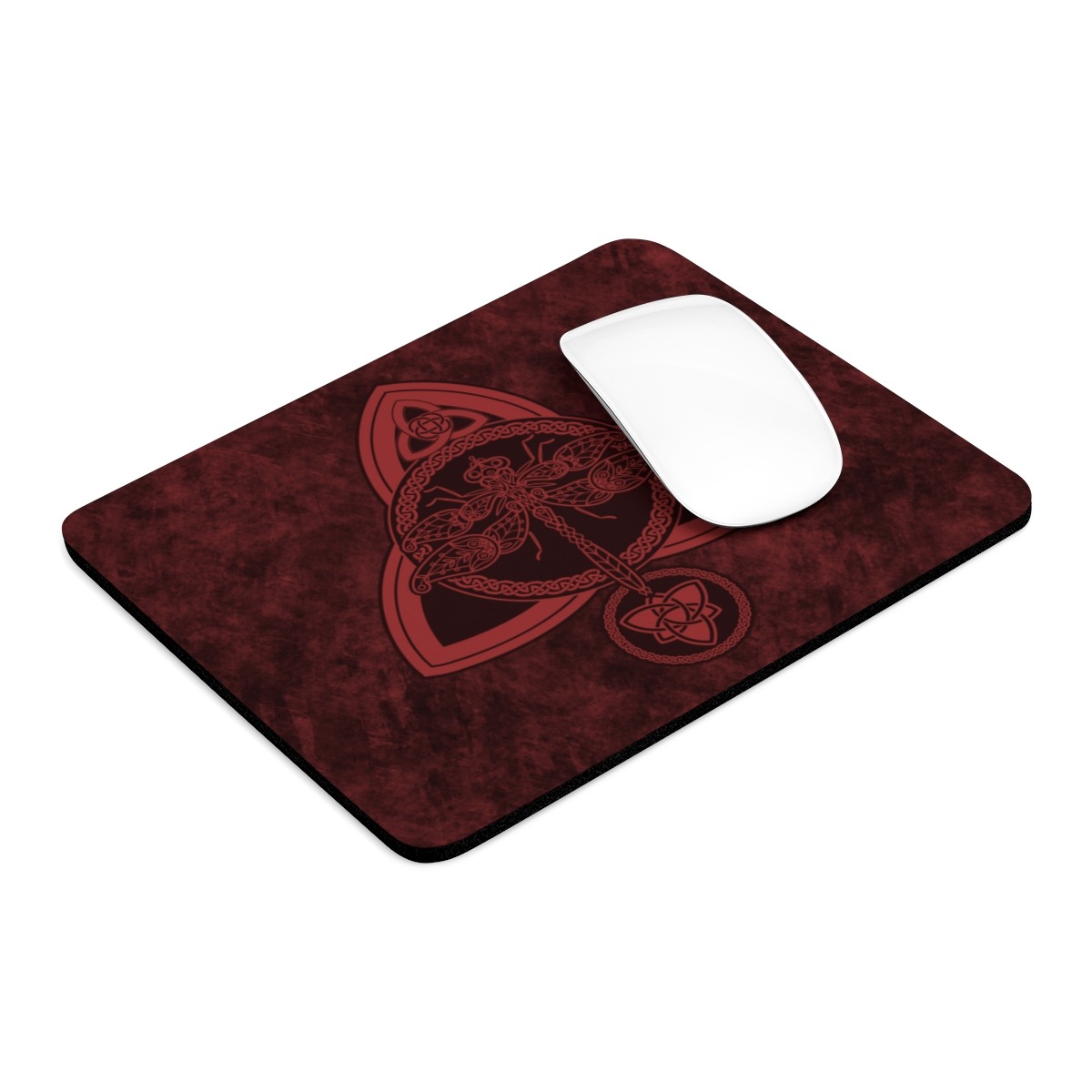 Red Celtic Dragonfly Mouse Pad