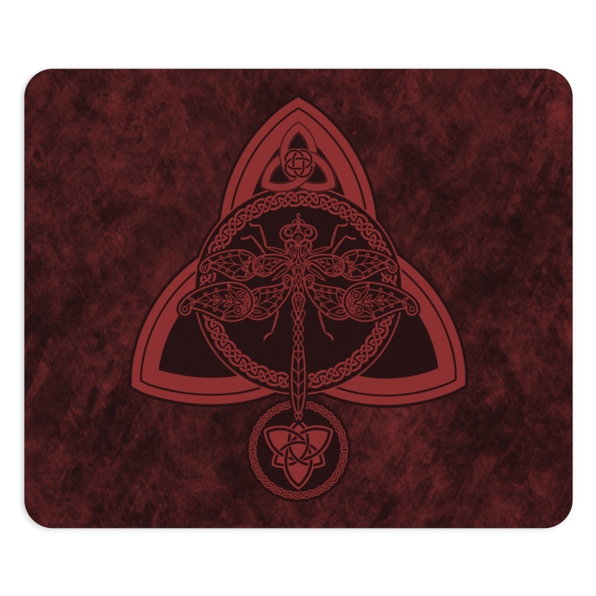 Red Celtic Dragonfly Mouse Pad
