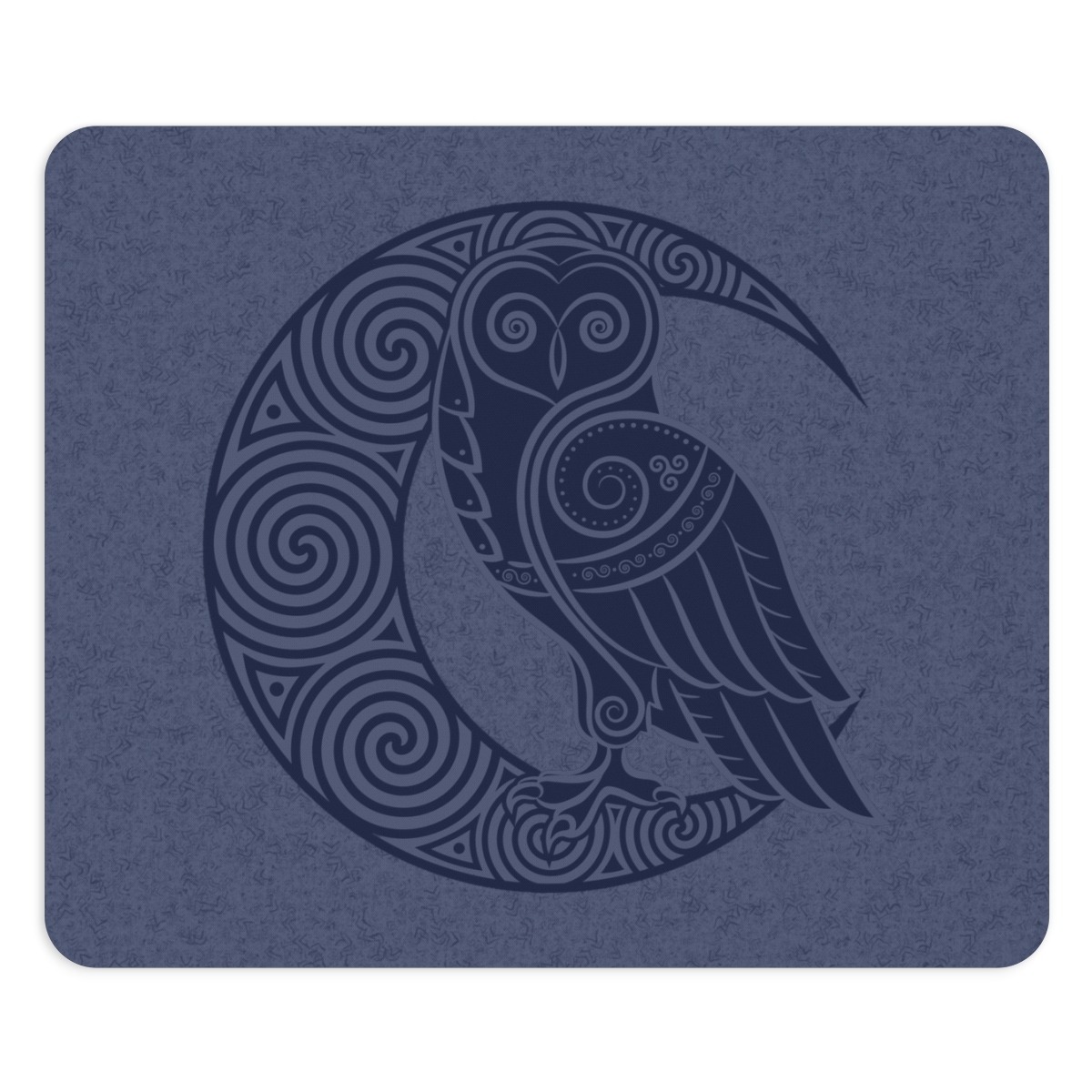 Blue Celtic Owl Moon Mouse Pad