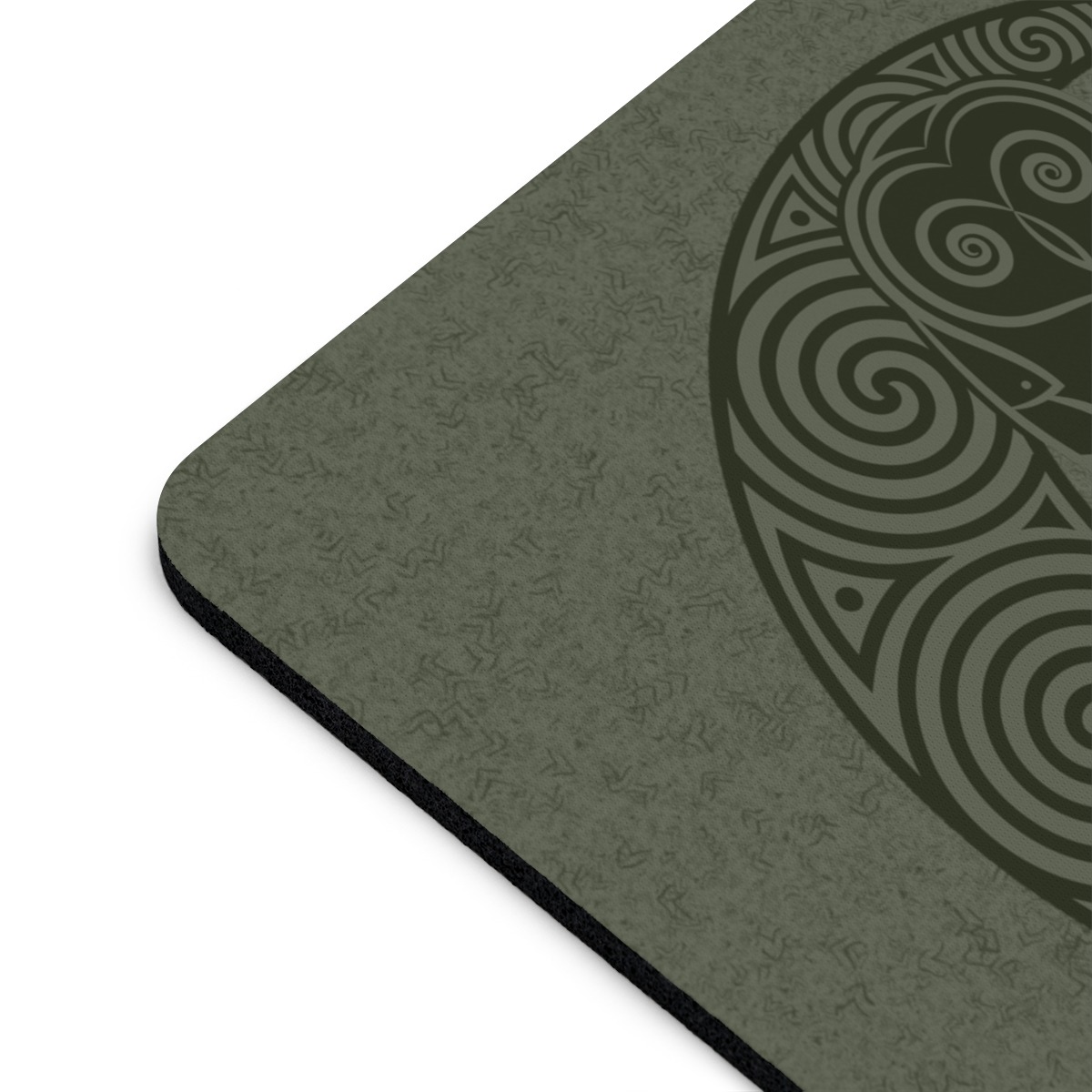 Green Celtic Owl Moon Mouse Pad