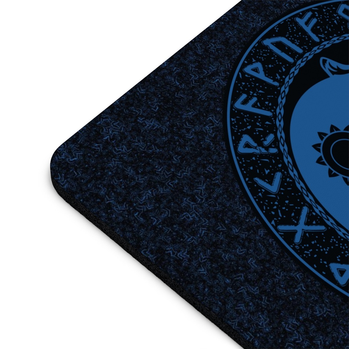 Royal Blue Runic Wolves Yin-Yang Mouse Pad