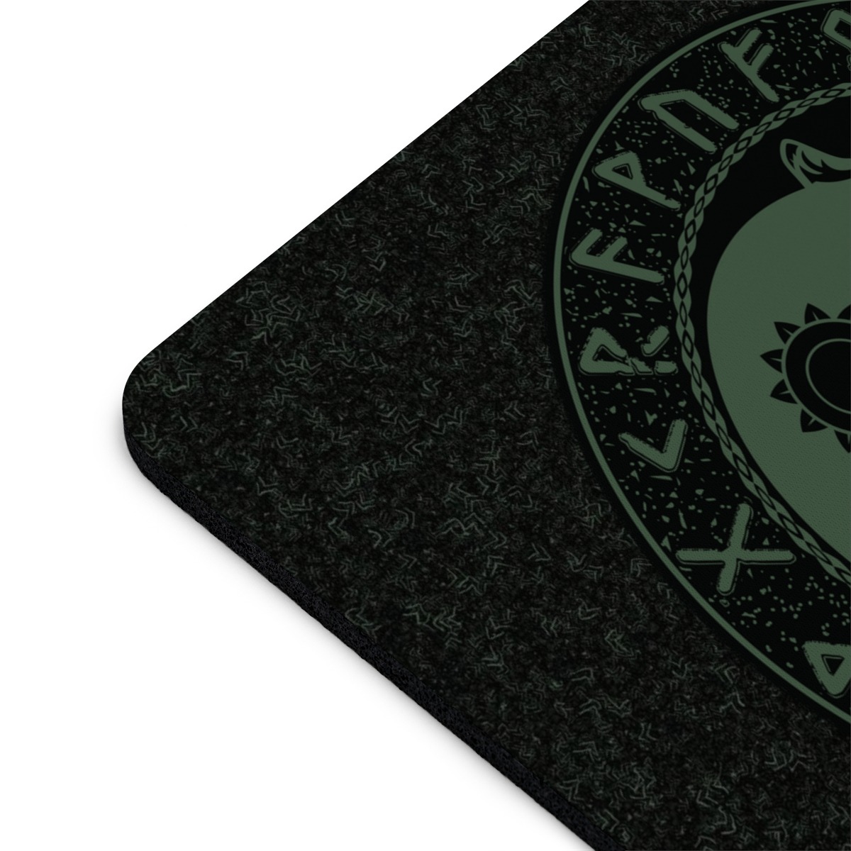 Forest Green Runic Wolves Yin-yang Mouse Pad