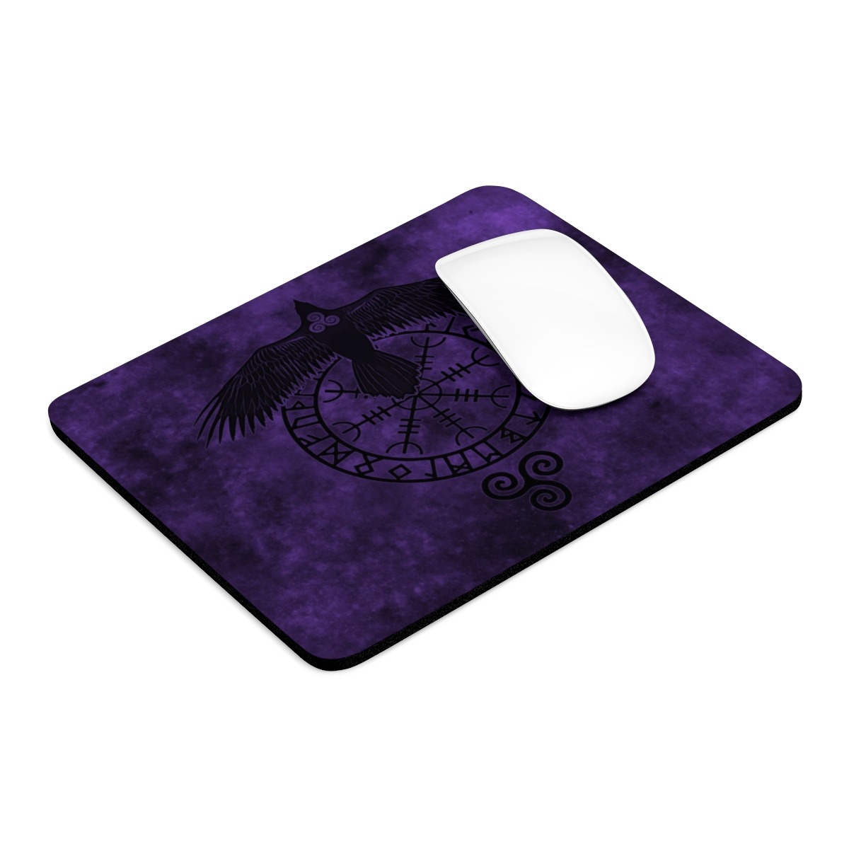 Purple Runic Raven Mouse Pad