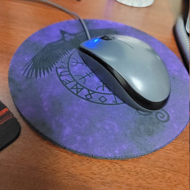 Purple Runic Raven Mouse Pad