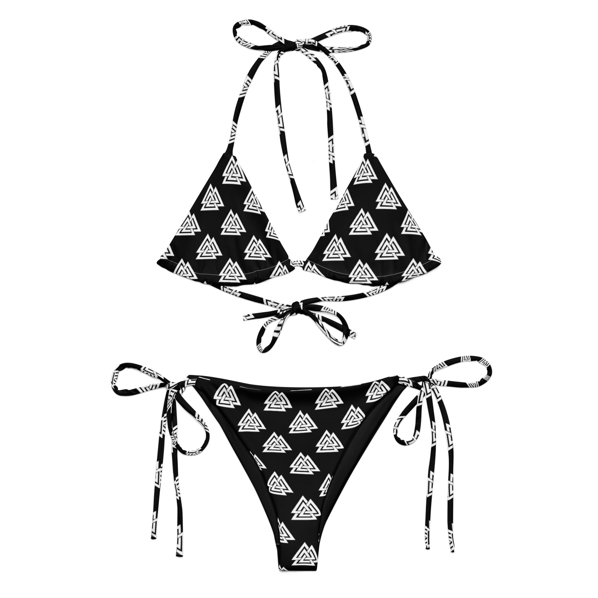 Black & White Valknut String Bikini