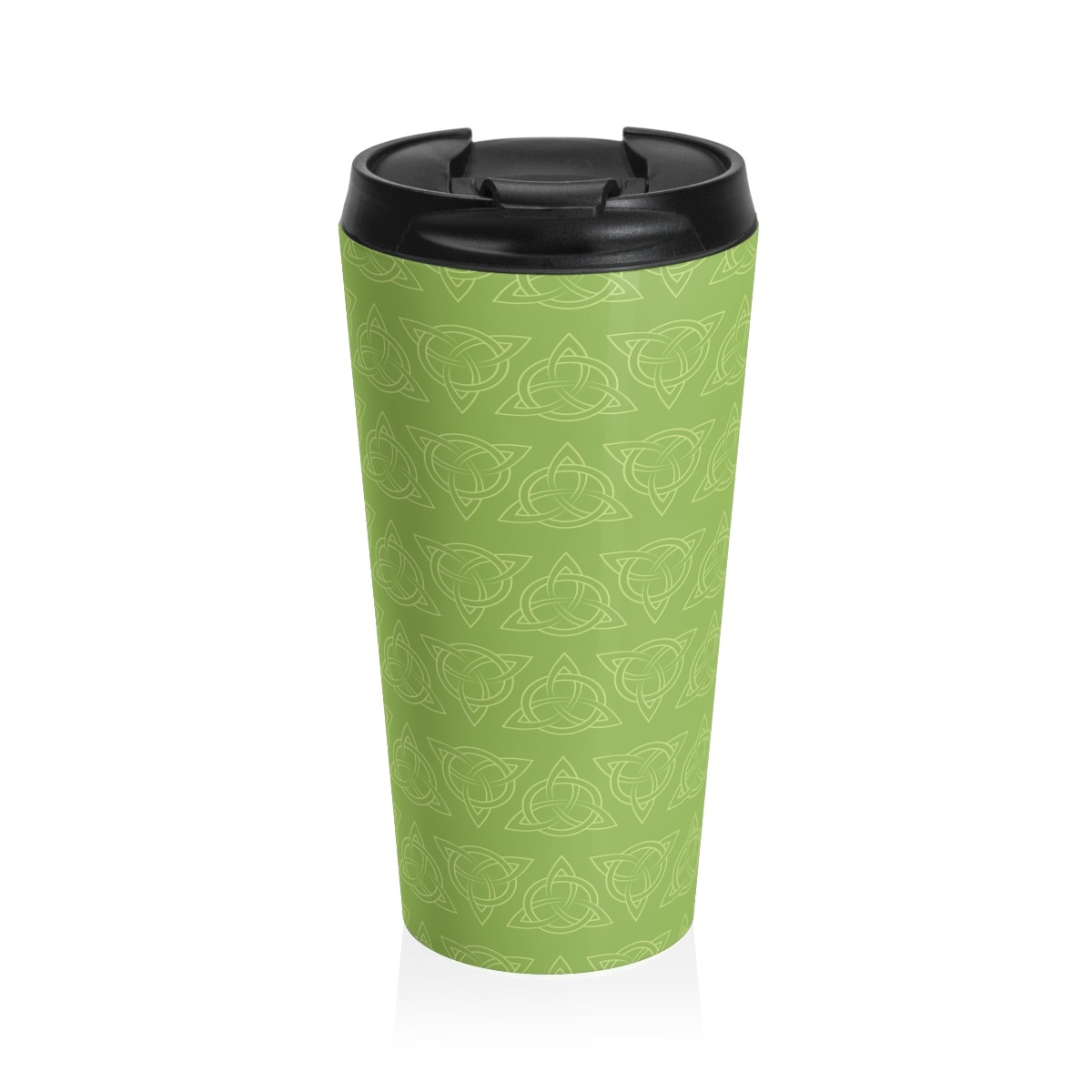 Green Celtic Triquetra Stainless Steel Travel Mug