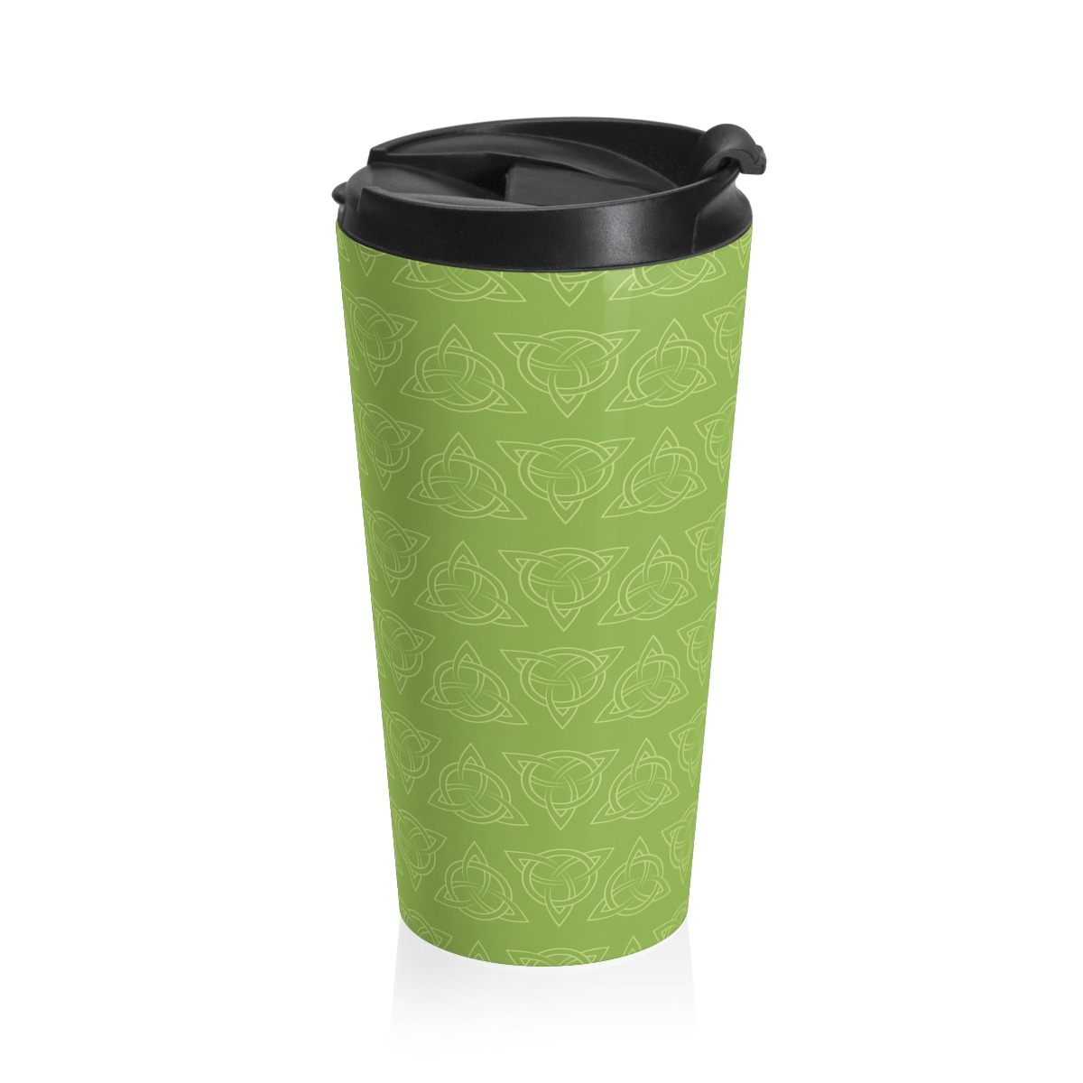 Green Celtic Triquetra Stainless Steel Travel Mug