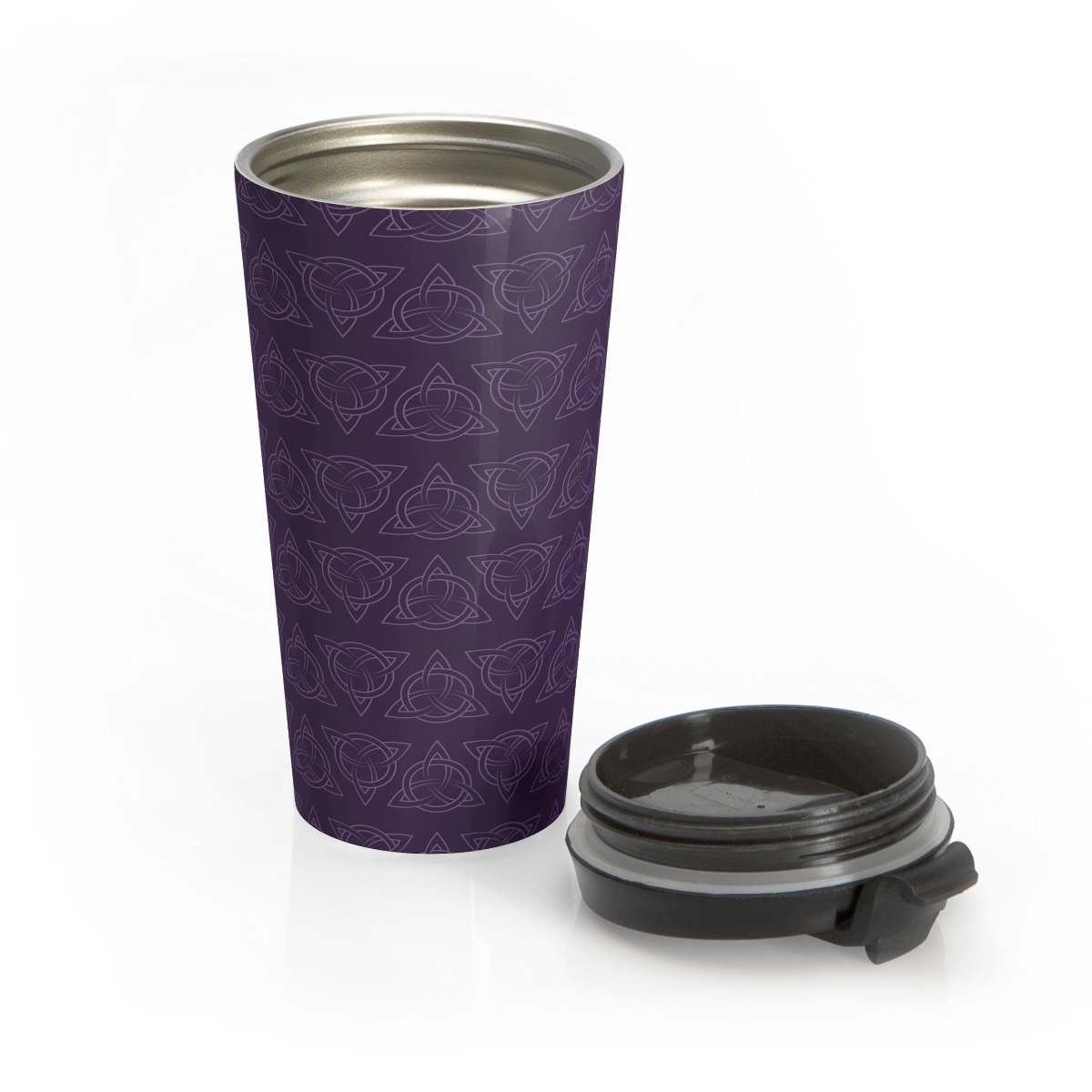 Purple Celtic Triquetra Stainless Steel Travel Mug
