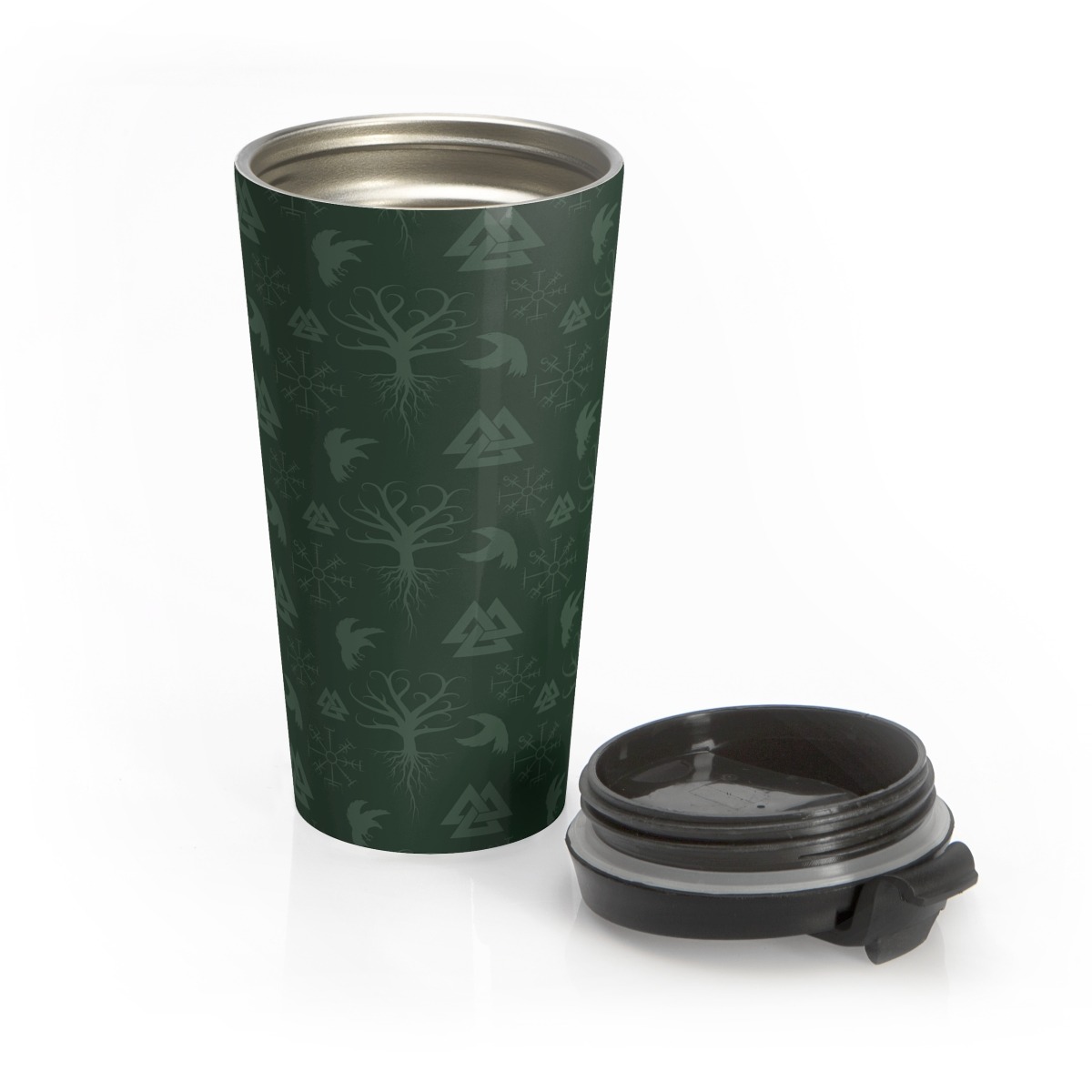 Green Norse Symbols Stainless Steel Travel Mug