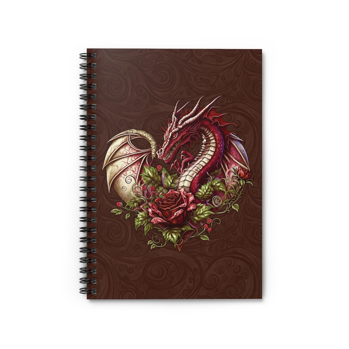 Heart Shaped Dragon Spiral Notebook