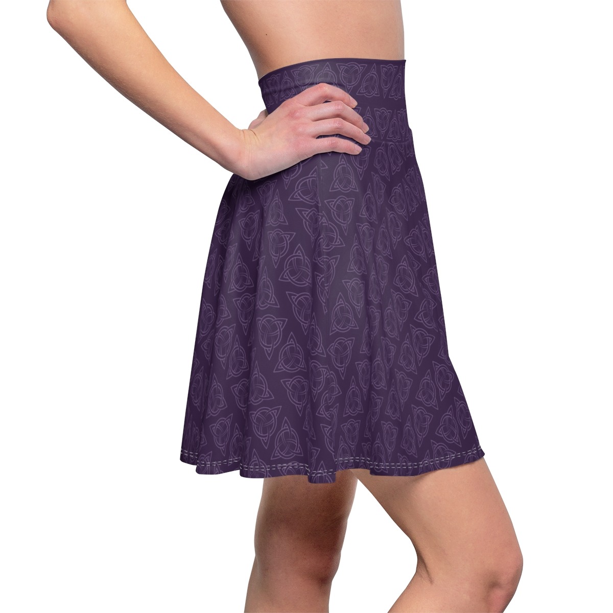 Purple Celtic Triquetra Skater Skirt