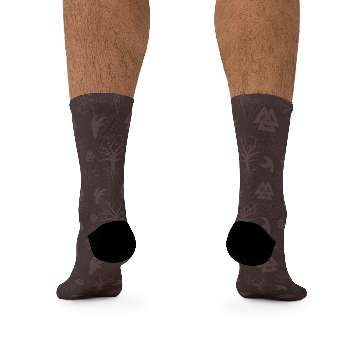 Maroon Norse Symbols Socks