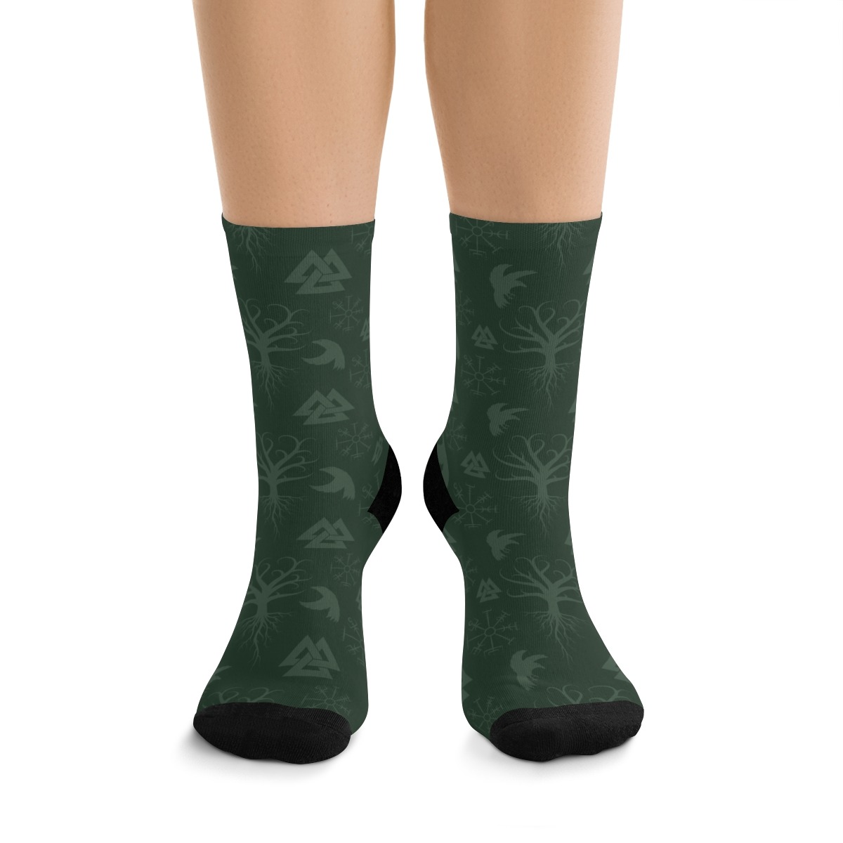 Green Norse Symbols Socks