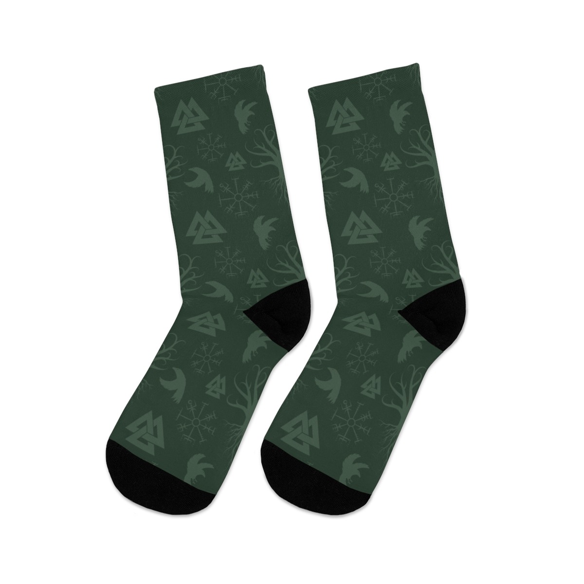 Green Norse Symbols Socks