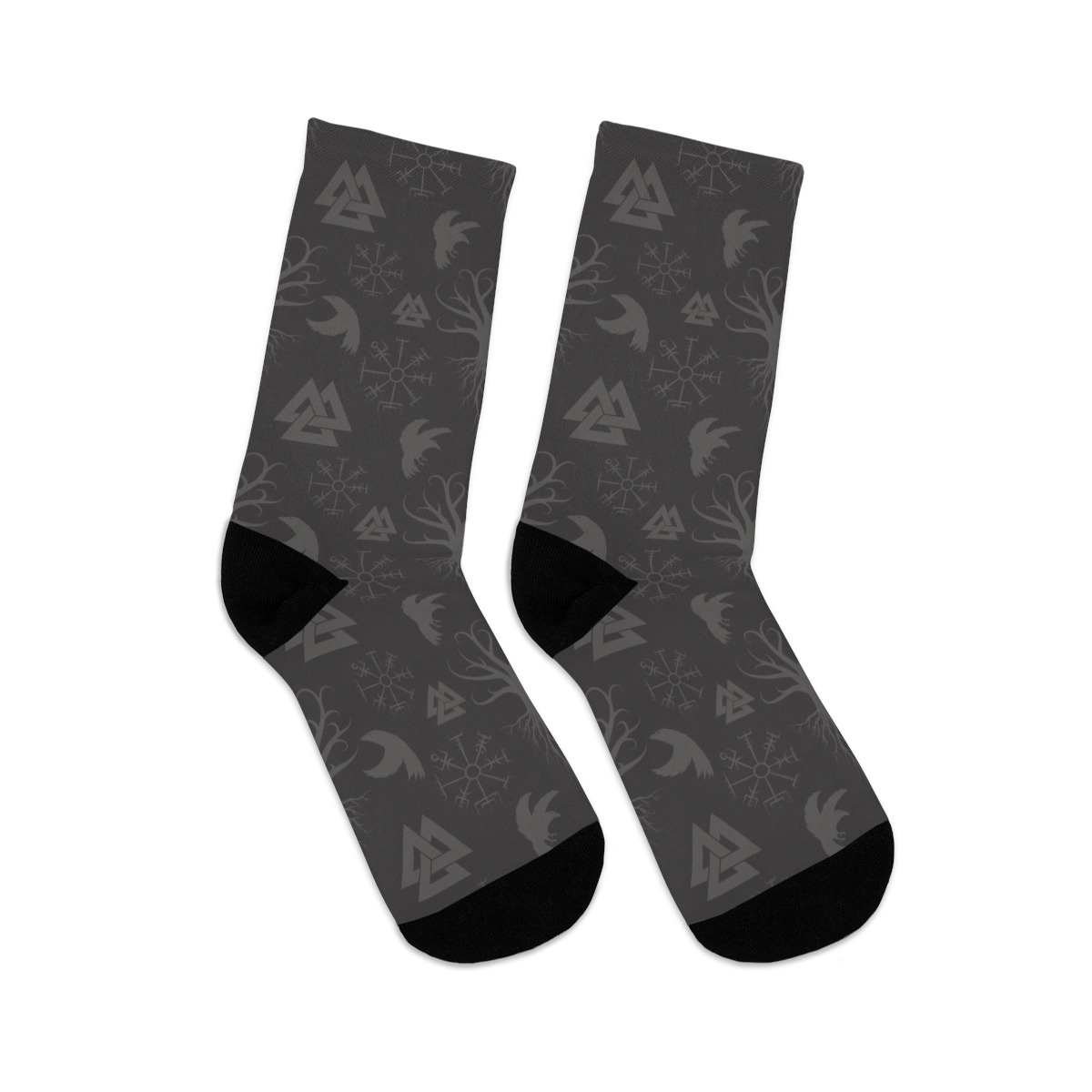 Gray Norse Symbols Socks