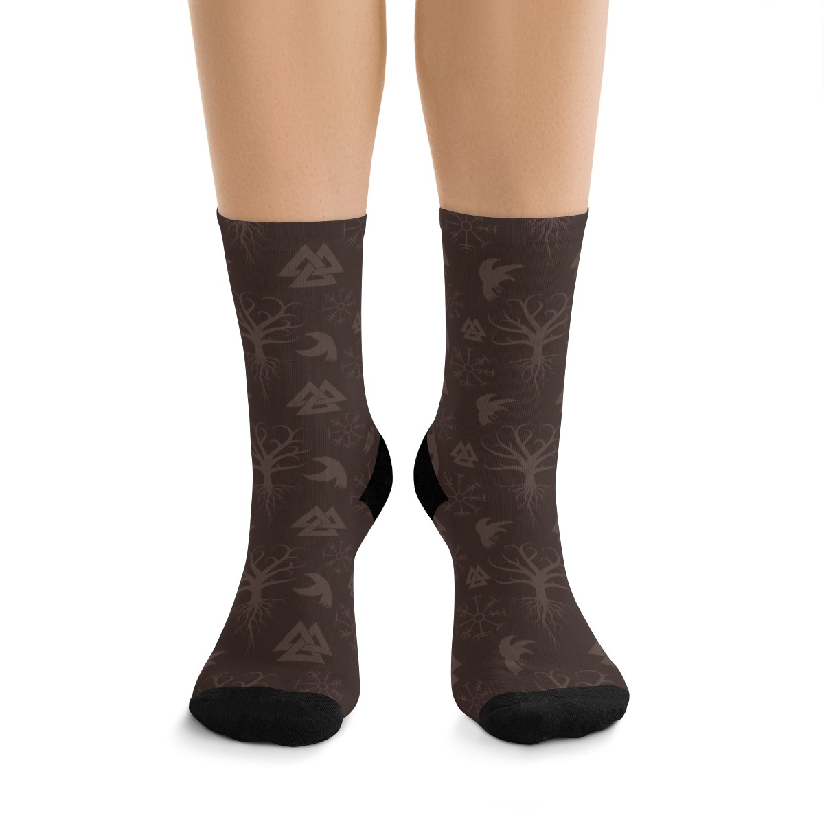 Brown Norse Symbols Socks