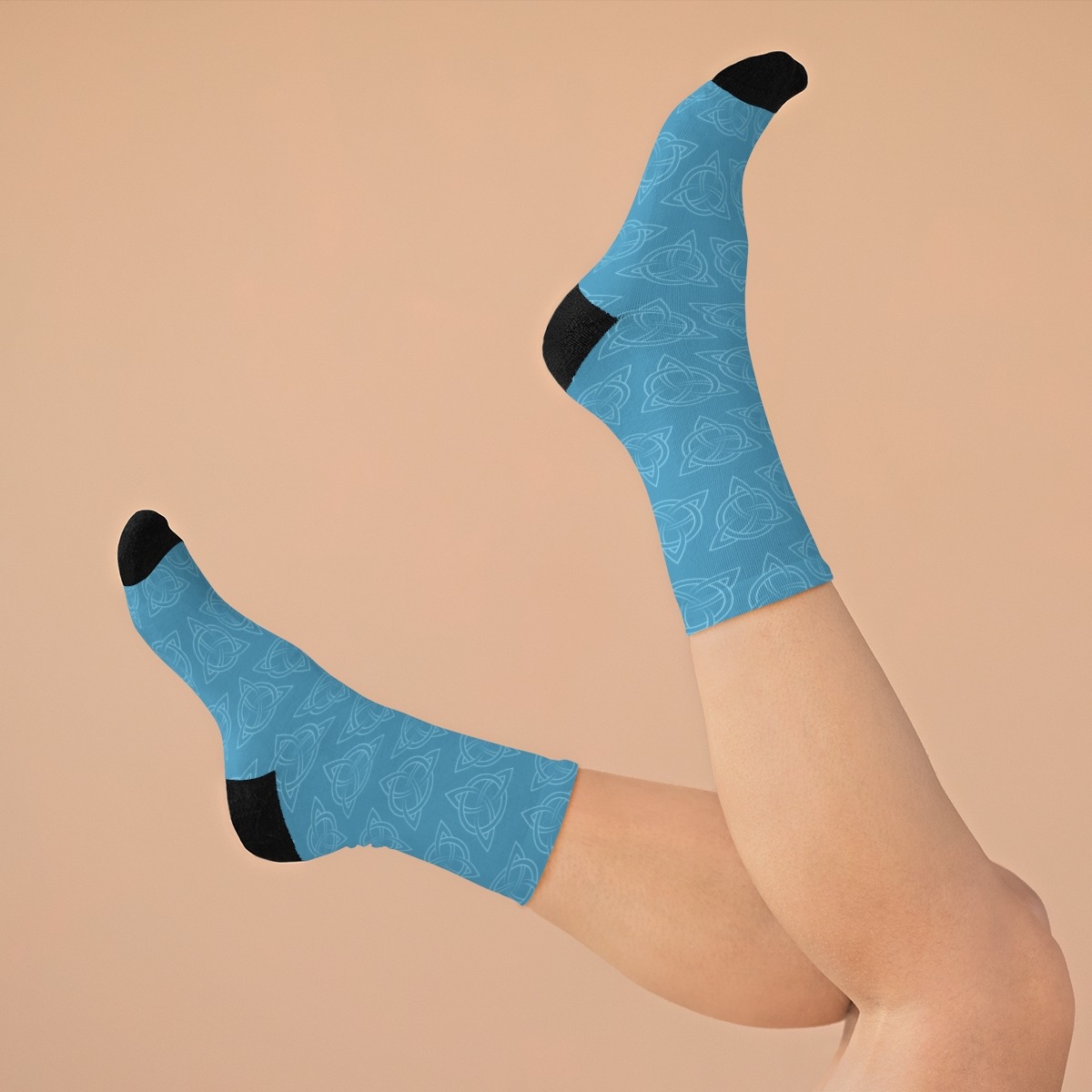 Blue Celtic Triquetra Socks
