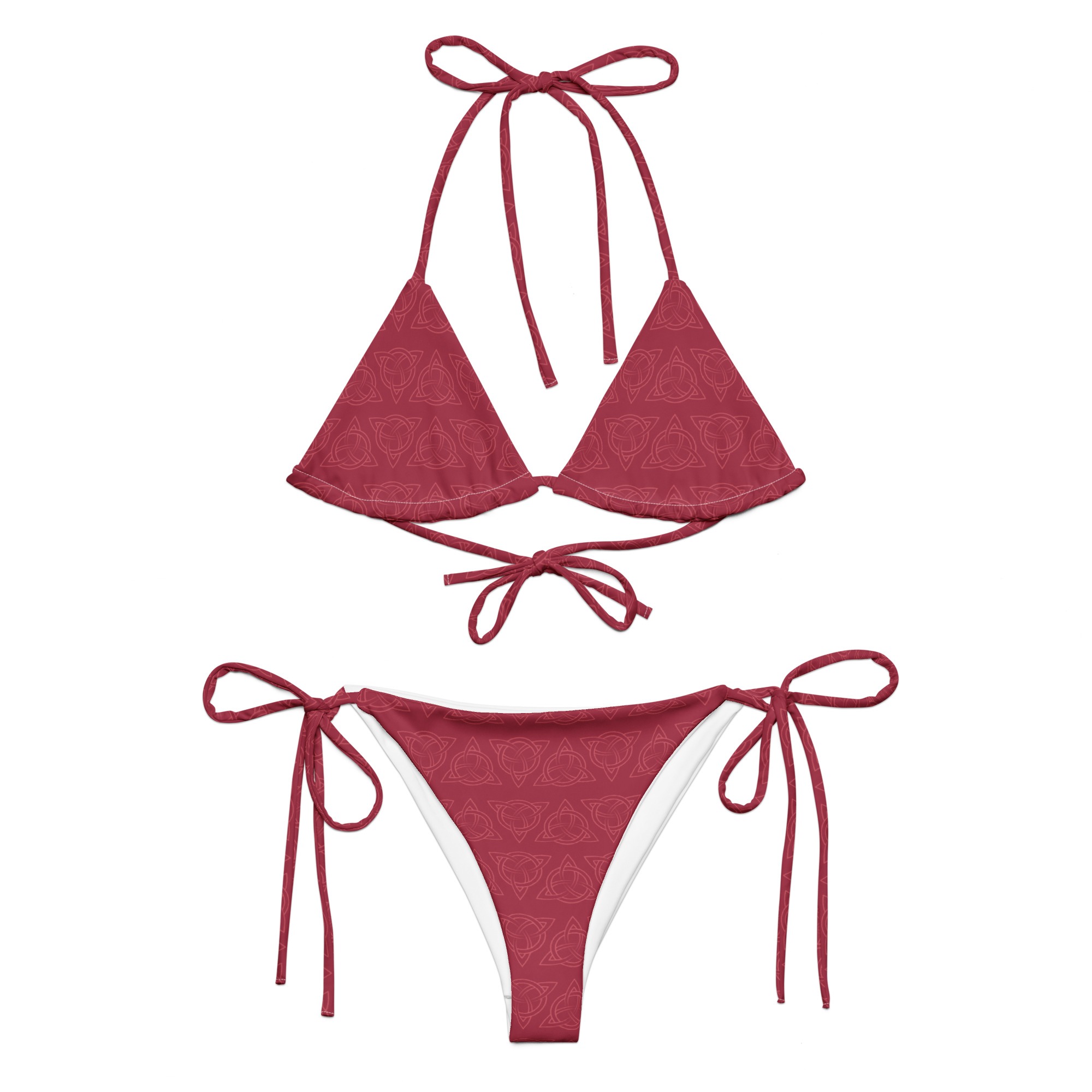 Red Celtic Triquetra String Bikini