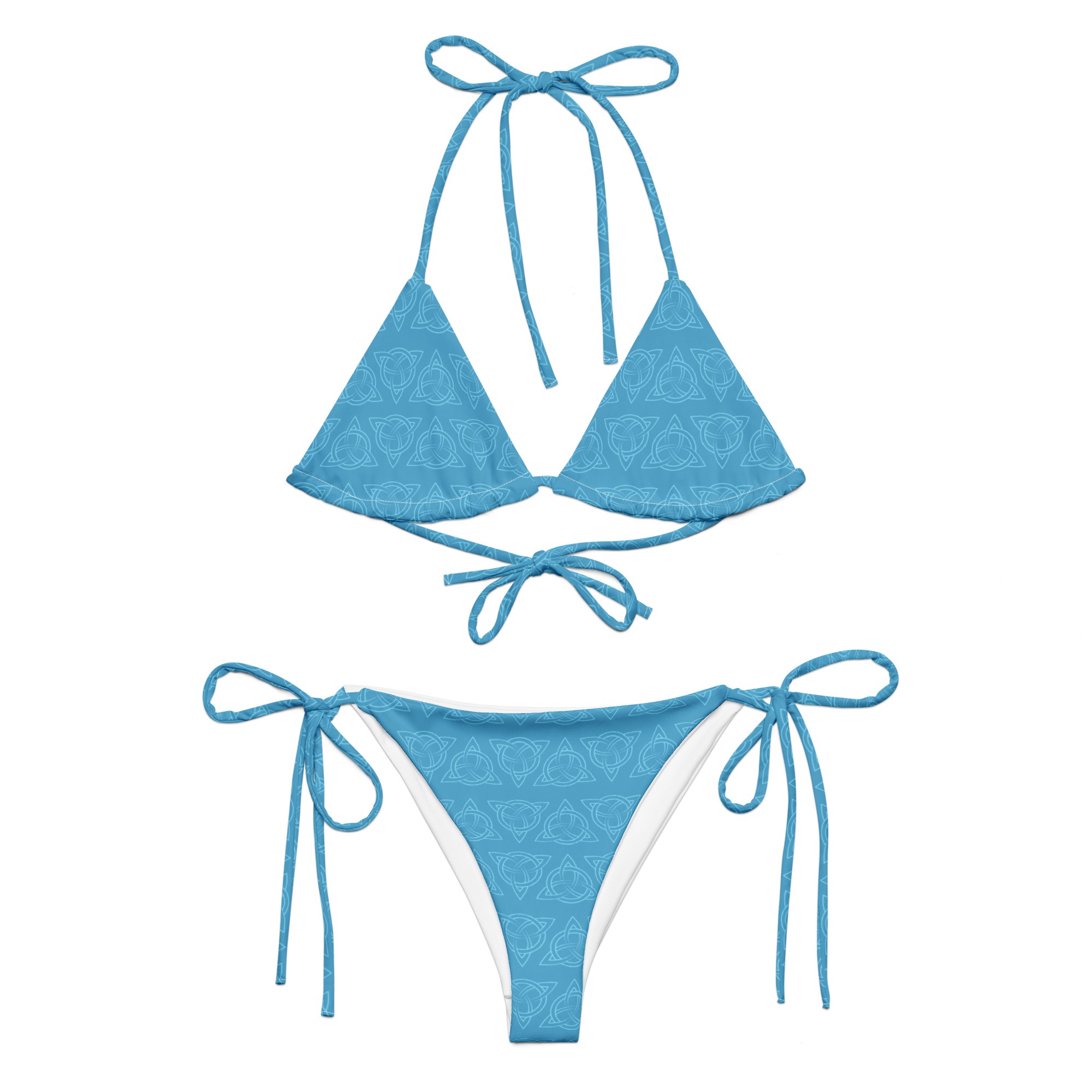 Blue Celtic Triquetra String Bikini