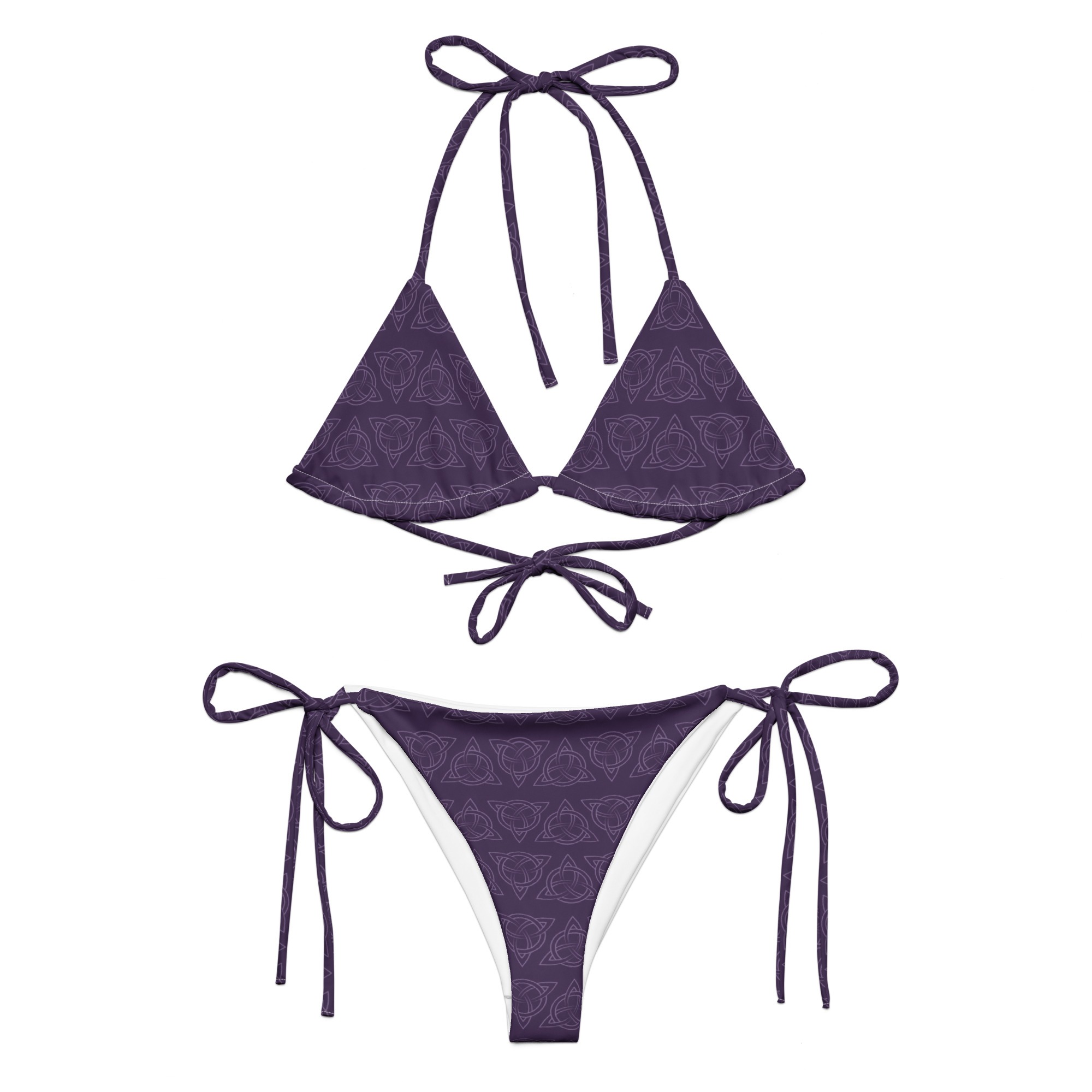 Purple Celtic Triquetra String Bikini