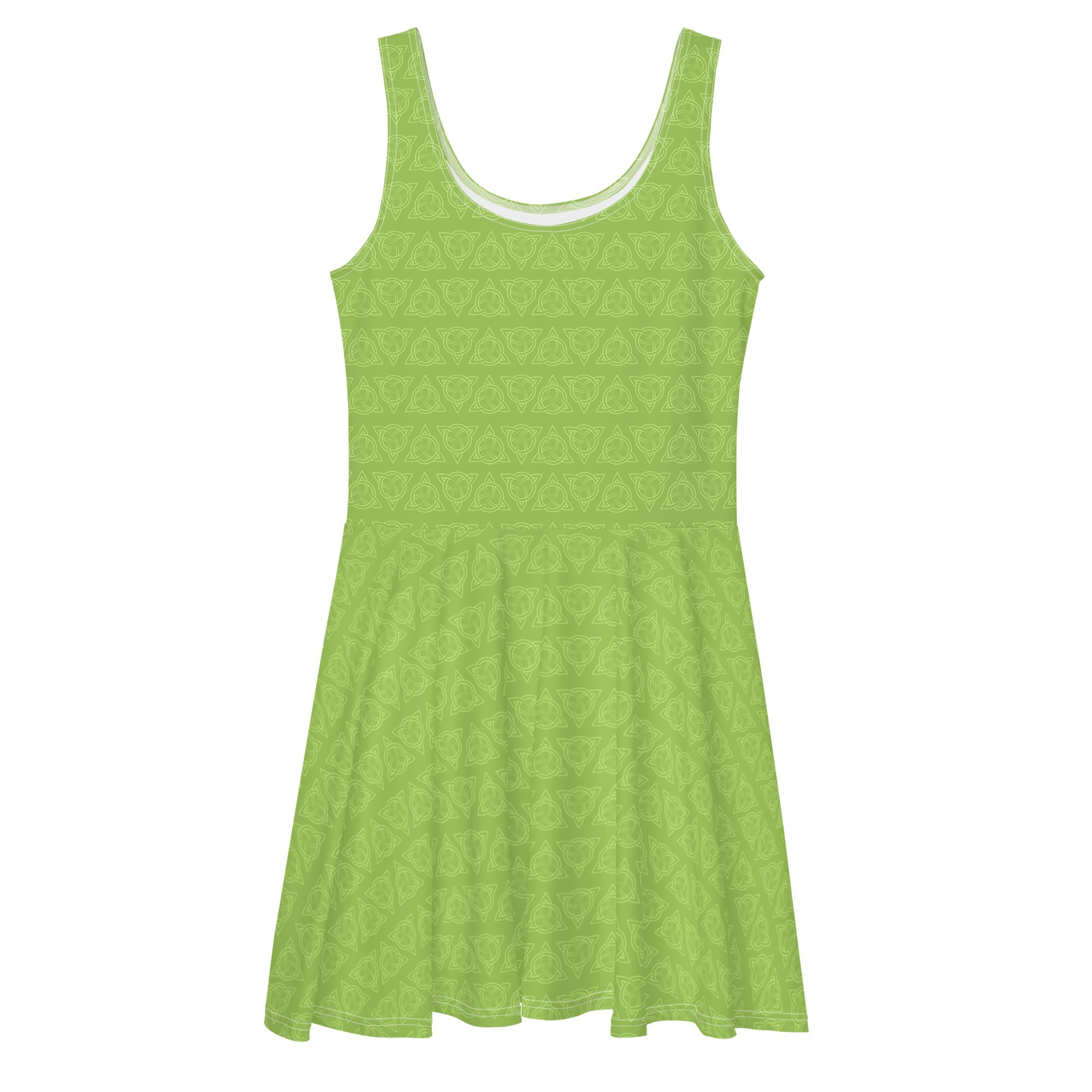 Green Celtic Triquetra Skater Dress